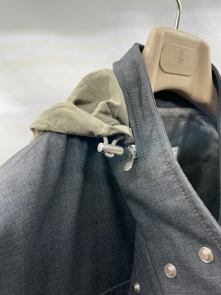 Brunello Cucinelli BRUNELLO CUCINELLI Wool Nylon Charcoal Utility Jacket Size US L / EU 52-54 / 3 - 19 Thumbnail