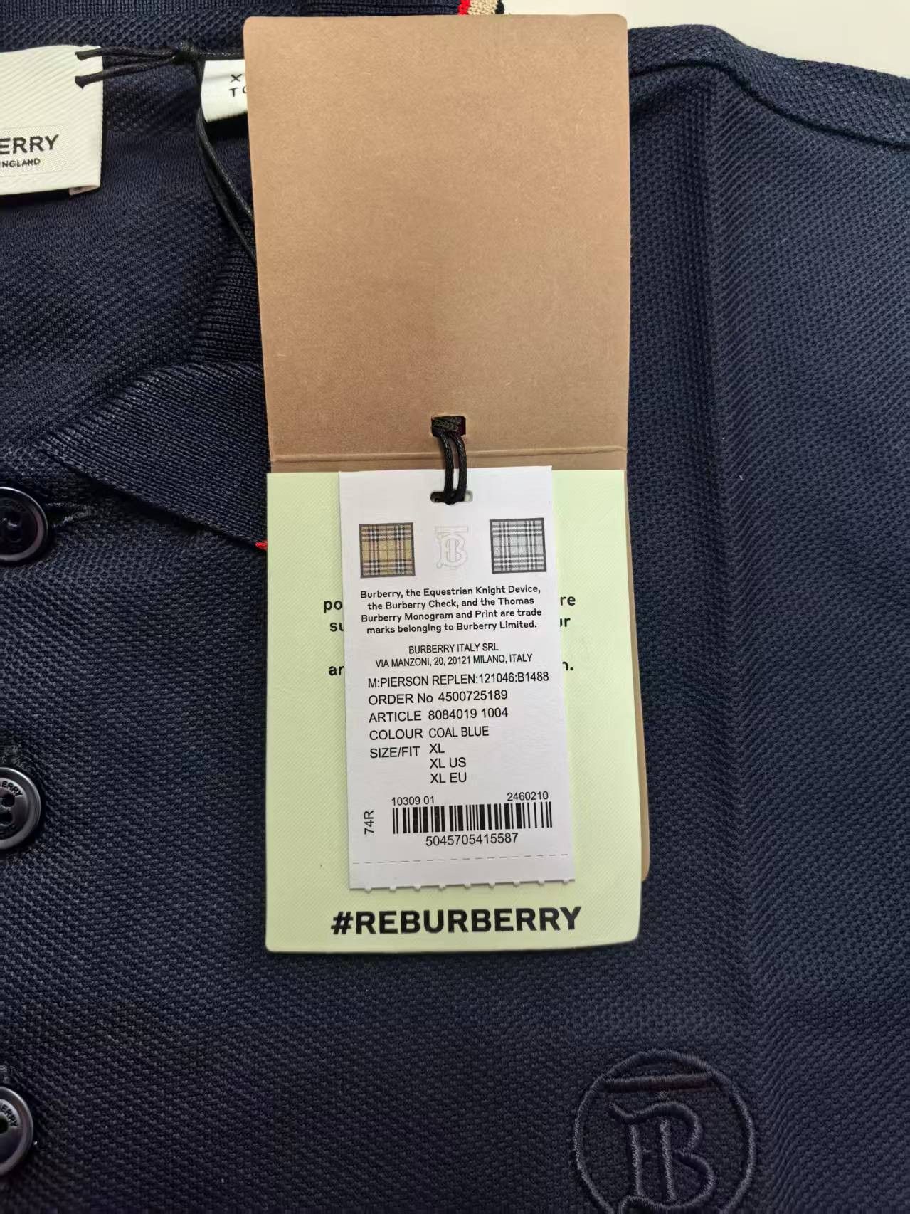 Burberry NWT Polo Shirt Coal Blue XL Burberry Size US XL / EU 56 / 4 - 6 Thumbnail