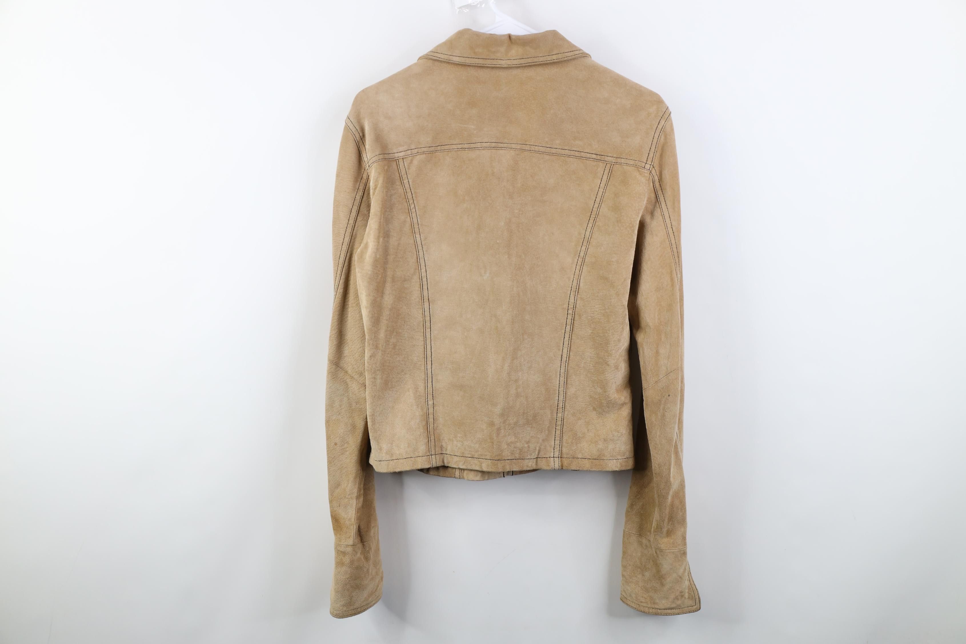 Vintage Vintage 90s Streetwear Babydoll Suede Leather Jacket Size M / US 6-8 / IT 42-44 - 14 Thumbnail