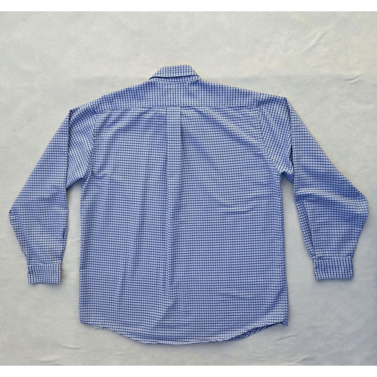 Vintage L.L. Bean Shirt Mens Large Blue Check Button Down Long Sleeve Cotton Blend Pocket Size US L / EU 52-54 / 3 - 5 Thumbnail