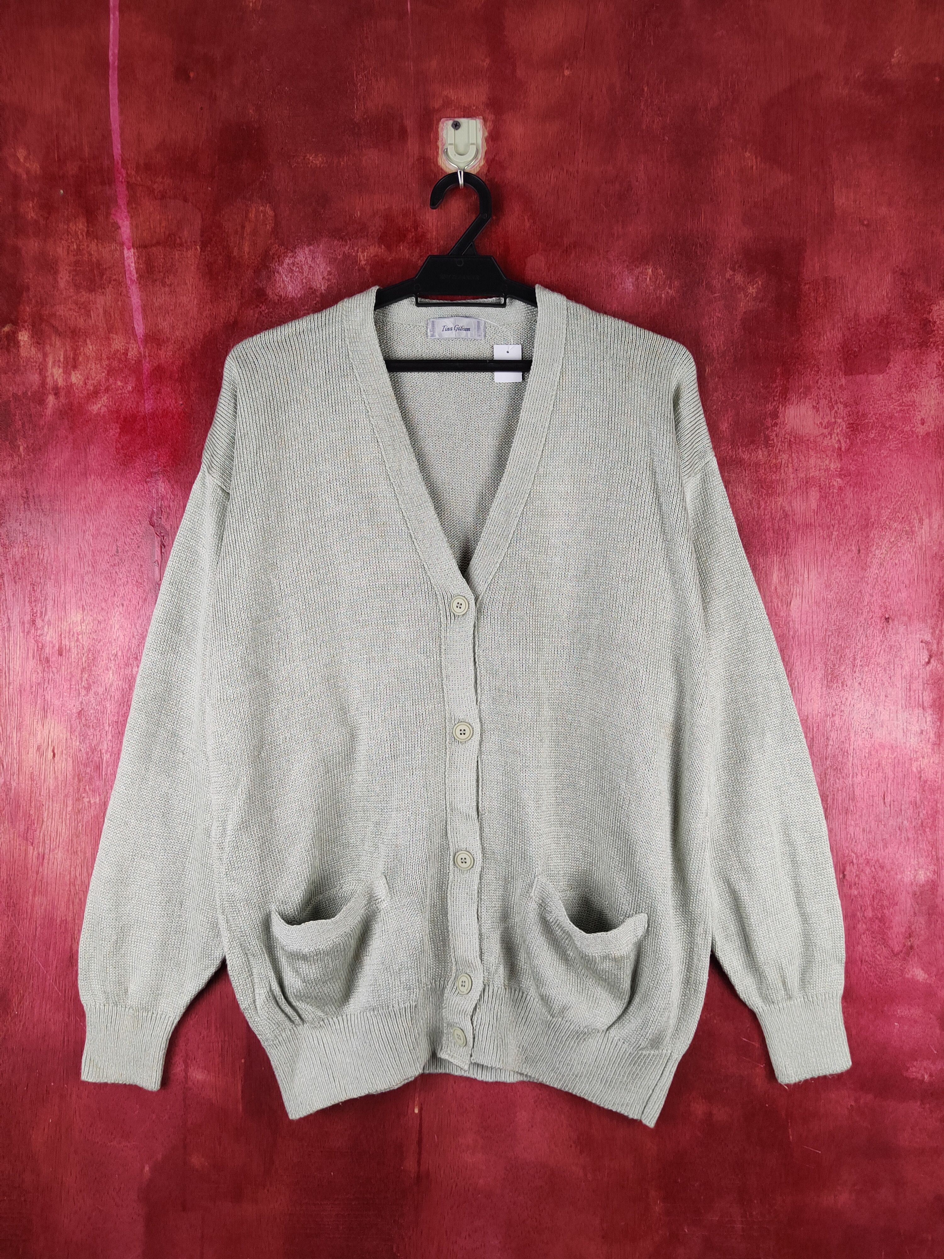 Homespun Knitwear Tina Gibson Light Green Knitwear Cardigan #S2376 Size XL / US 12-14 / IT 48-50 - 1 Thumbnail