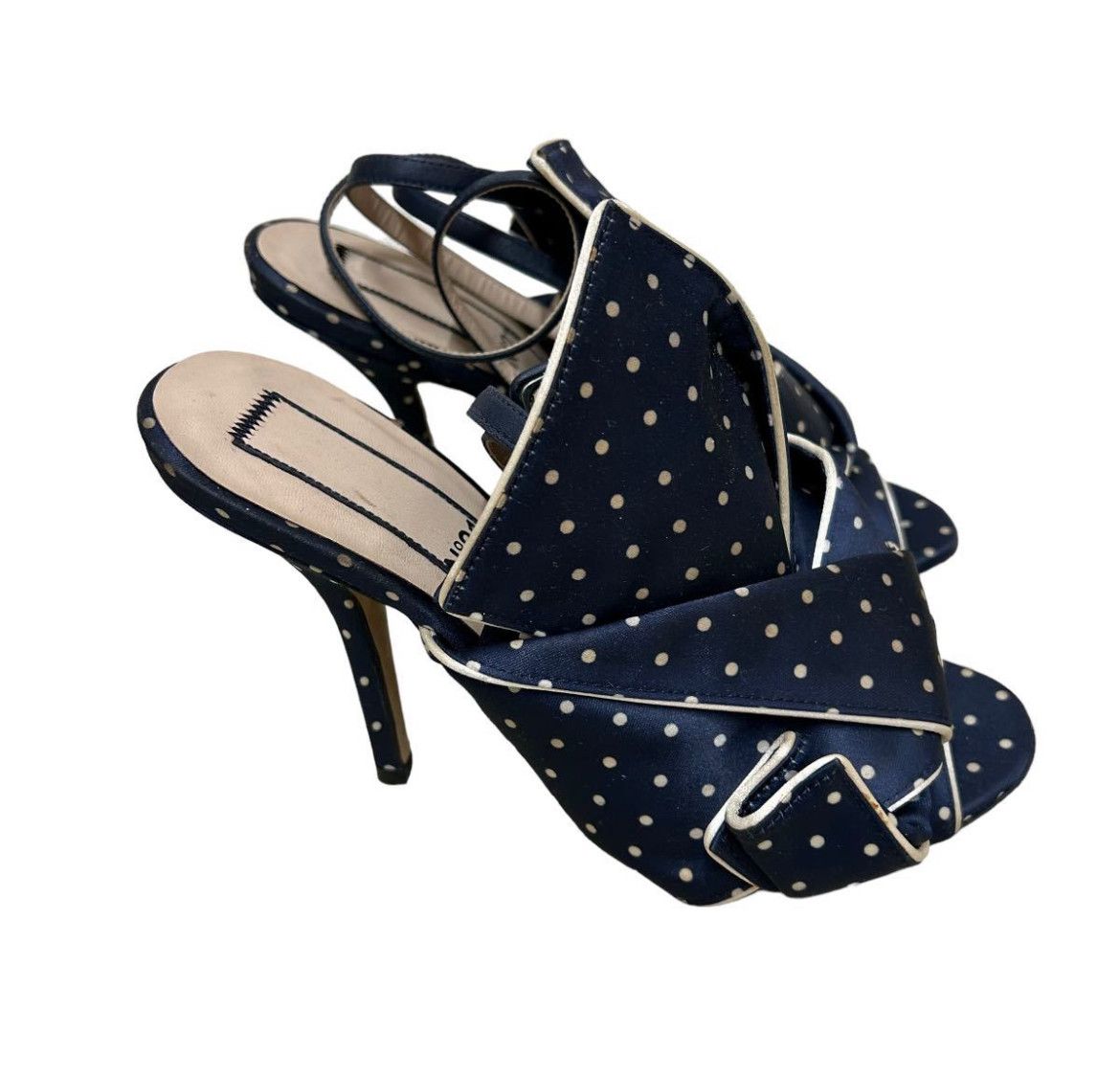 N21 N21 navy and white polka dots heels Size US 5 / IT 35 - 2 Thumbnail