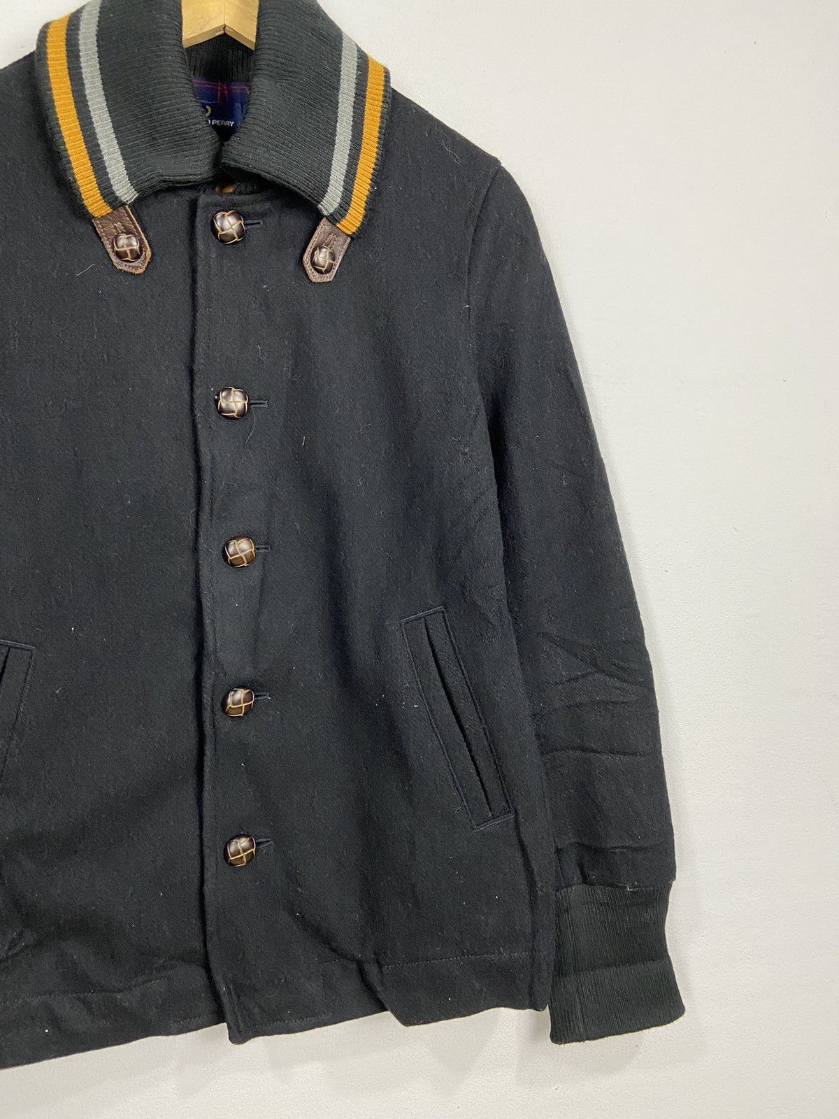 Fred Perry × Other Fred Perry Black Mustard Ribbed Wool Jacket Size US S / EU 44-46 / 1 - 3 Thumbnail