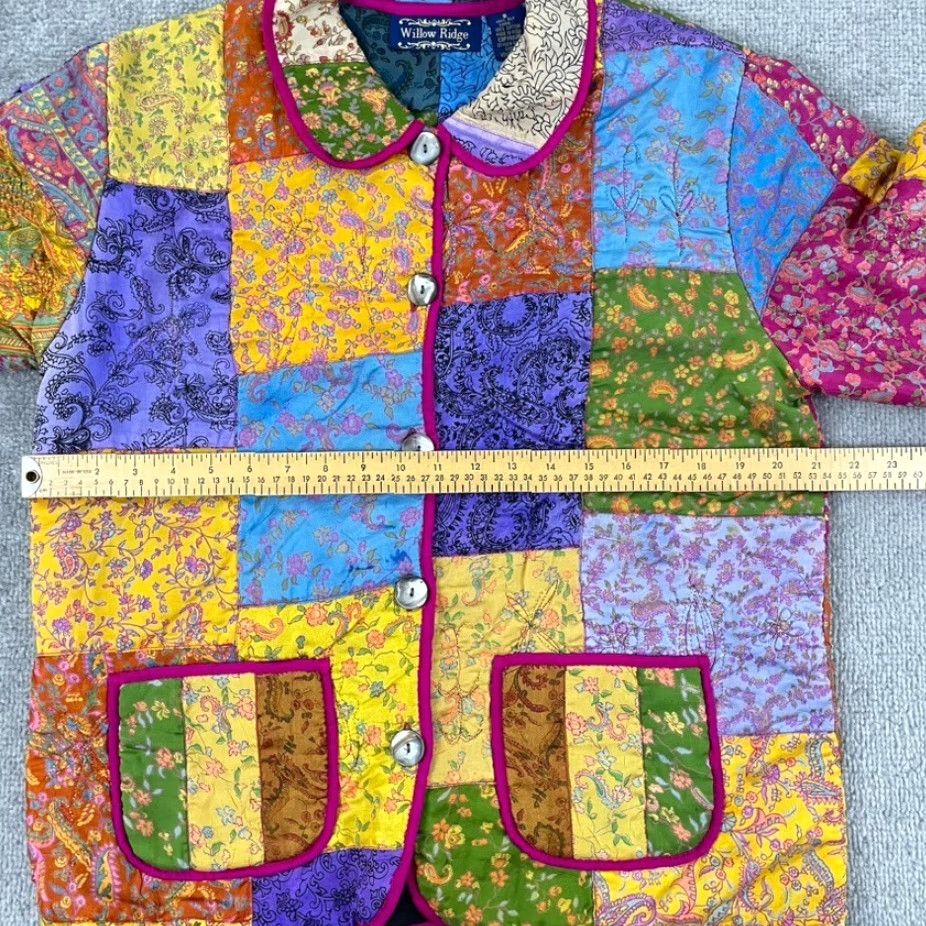 Vintage VINTAGE Willow Ridge Jacket Adult Womens Small Patchwork Silk Grannycore Cottage BOHO Size S / US 4 / IT 40 - 5 Thumbnail