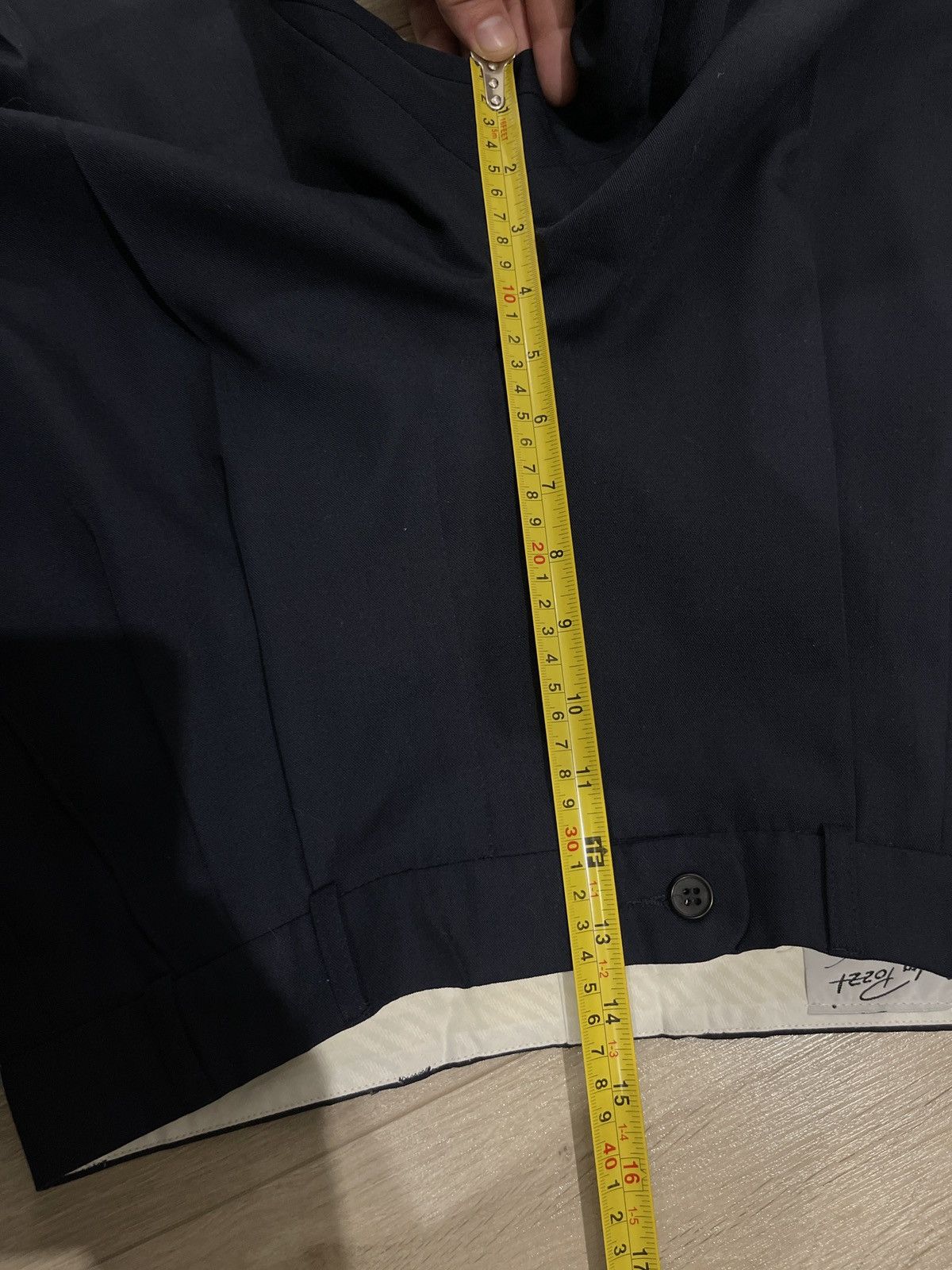 Vintage Vintage Sandro Pozzi Wool Pleated Trousers Navy Blue US30in Size 36R - 12 Thumbnail