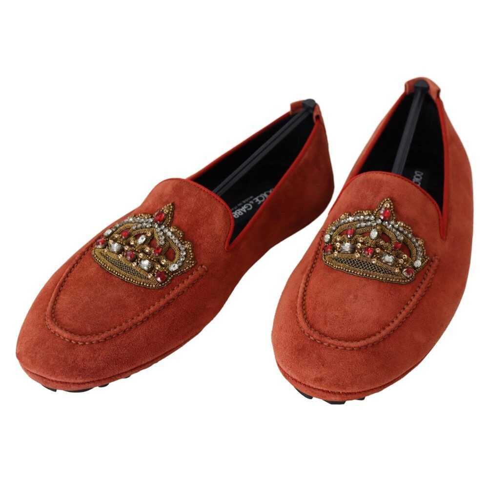 Dolce & Gabbana Dolce & Gabbana Opulent Orange Leather Loafers with Gold Emb Size US 7 / EU 40 - 2 Thumbnail