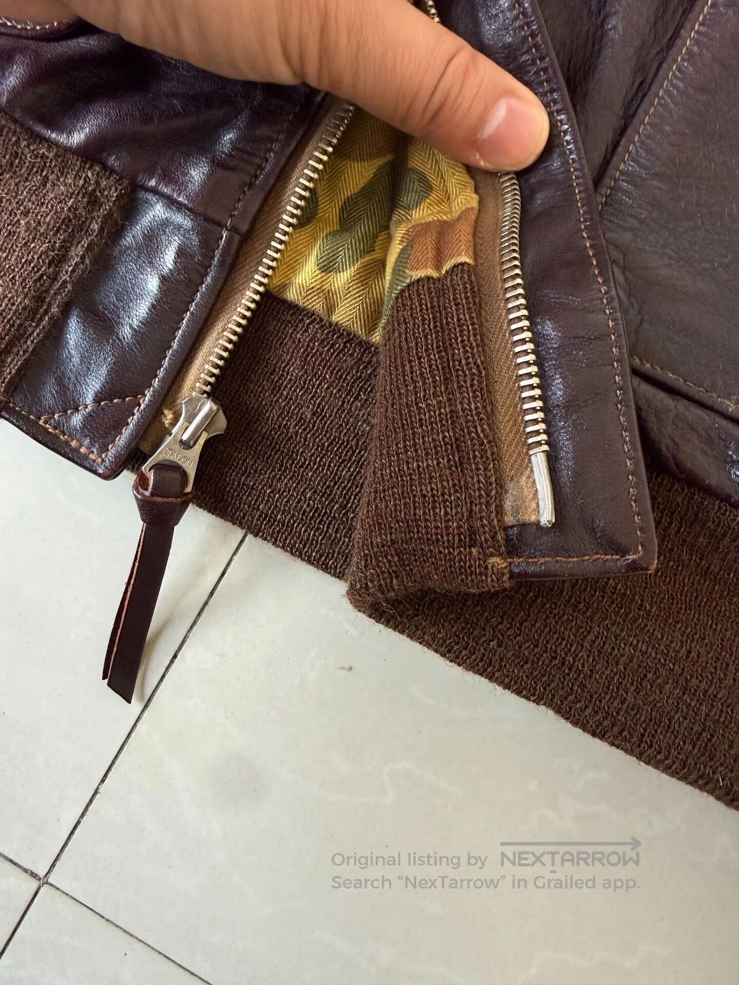 Rainbow Country Vintage Brown Leather Jacket with Unique Details. Size US S / EU 44-46 / 1 - 8 Thumbnail