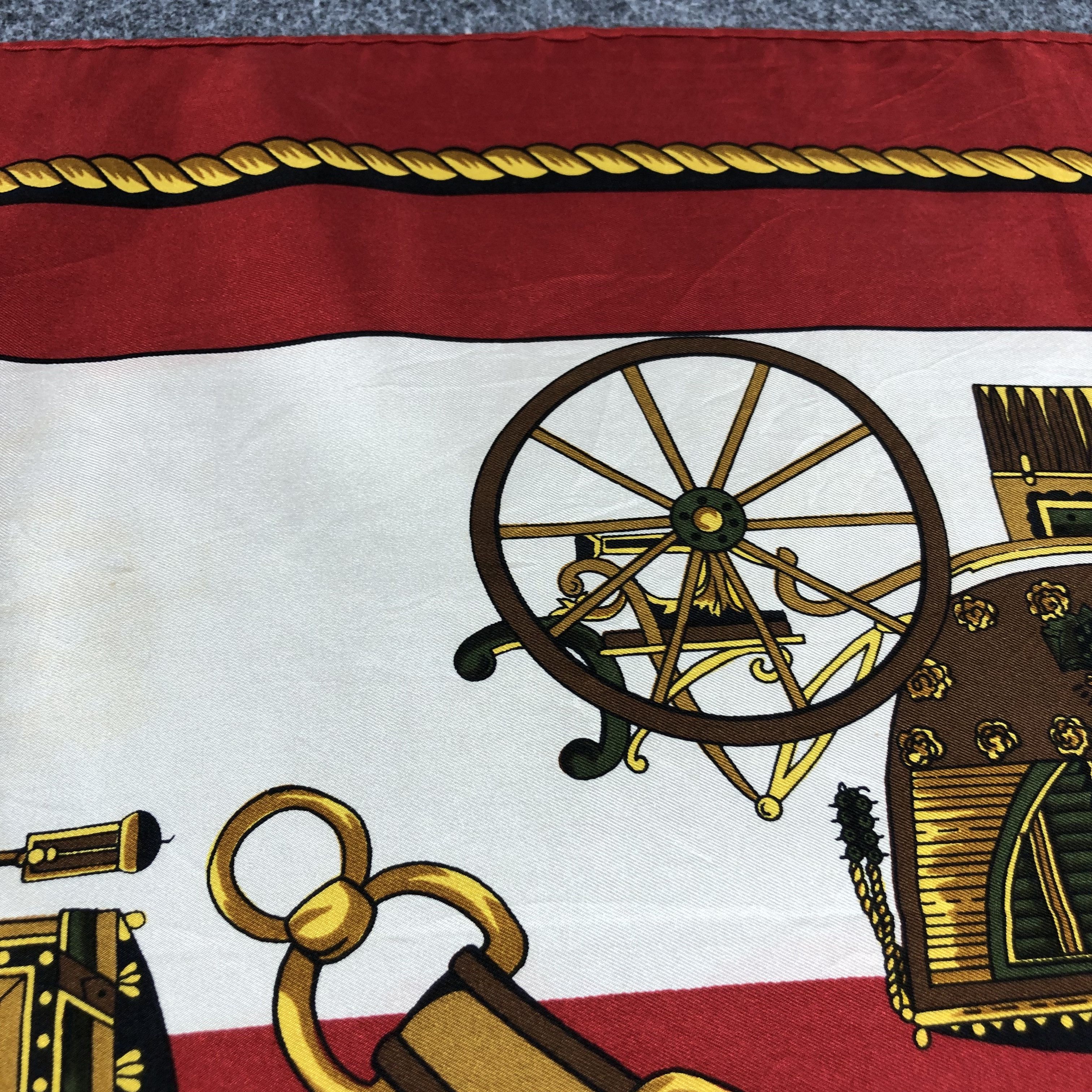 Vintage Castel Luxury Carriage Silk Scarf Foulards M262 Size ONE SIZE - 7 Thumbnail