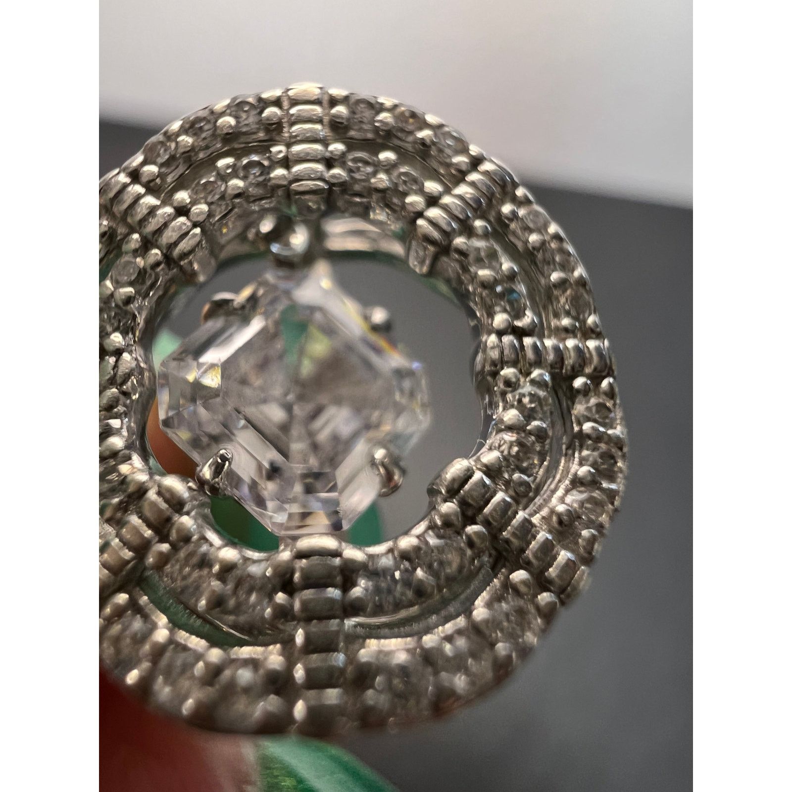 Other CZ Rhodium Over Sterling Dancing Pendant With Chain Size ONE SIZE - 8 Thumbnail
