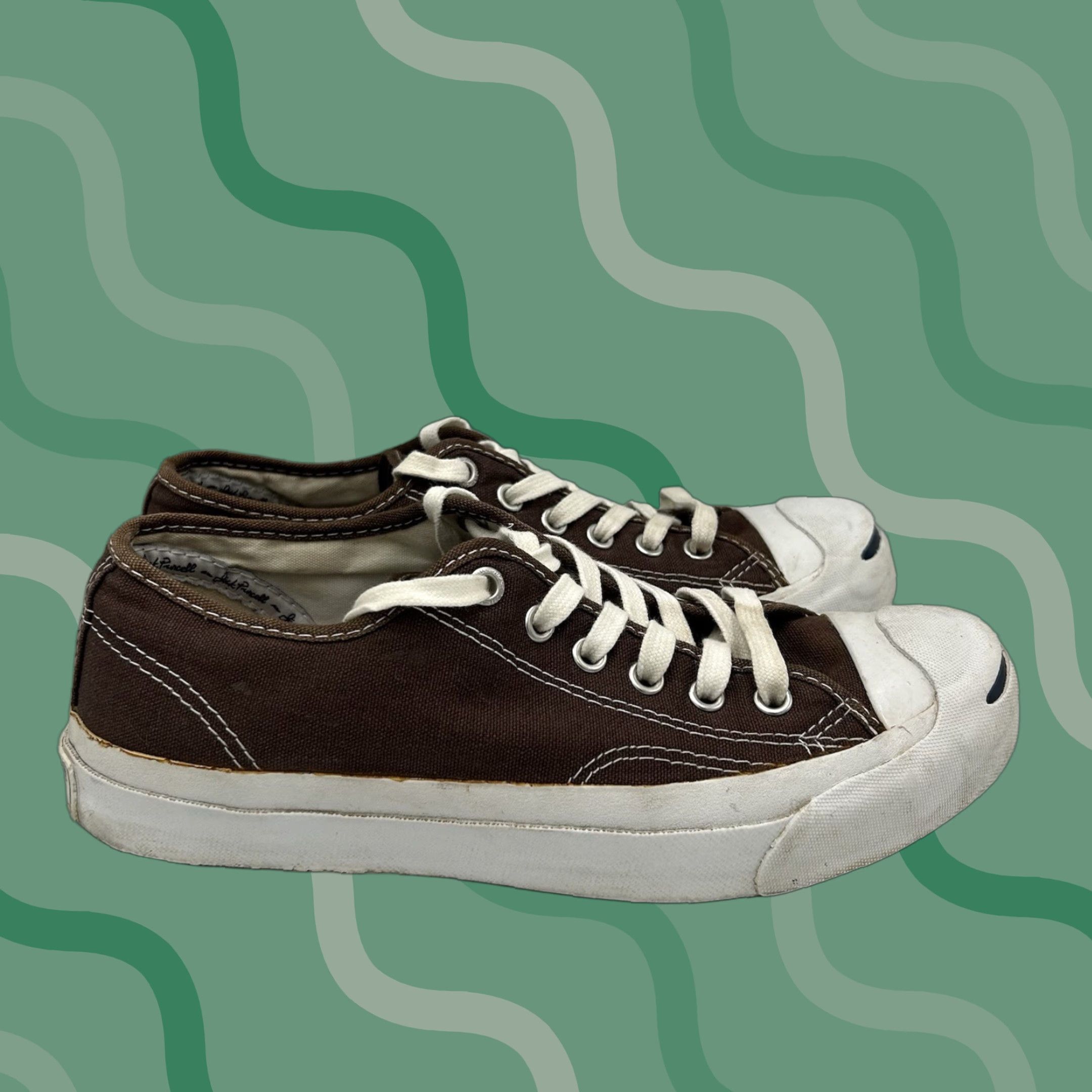 Converse VINTAGE Converse Jack Purcell Brown Mens 5.5 Womens 7 Shoes Size ONE SIZE - 1 Thumbnail