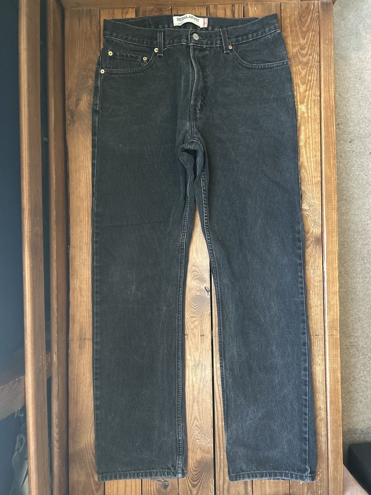 Levi's × Vintage Vintage 90s Y2K Levi’s Black 505 Denim Jeans Size US 33 - 3 Thumbnail