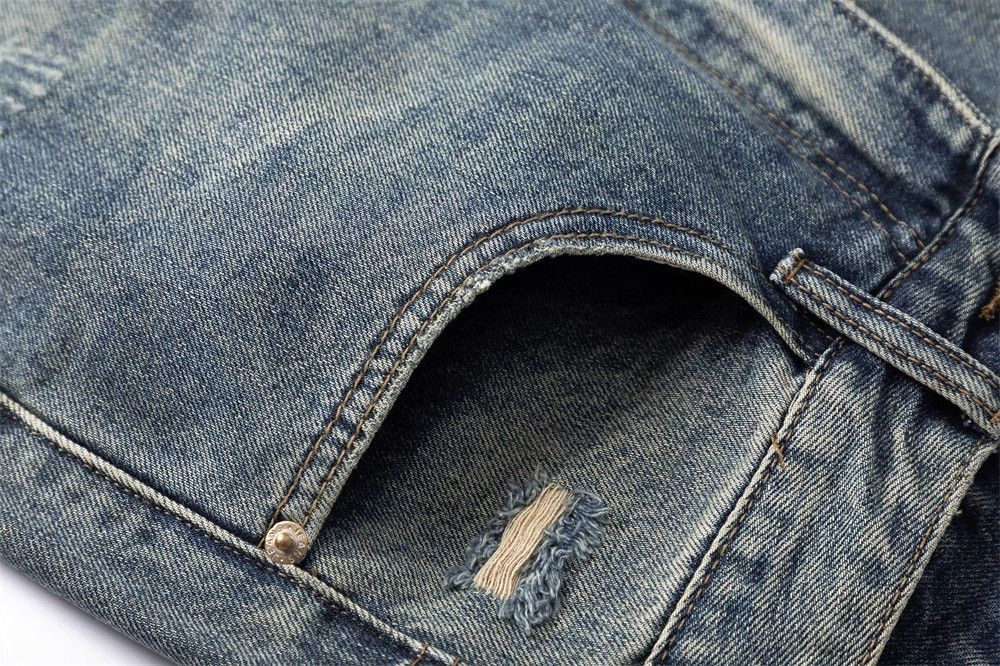 Japanese Brand × Jean American men's straight-leg distressed washed denim trousers Size US 32 / EU 48 - 5 Thumbnail