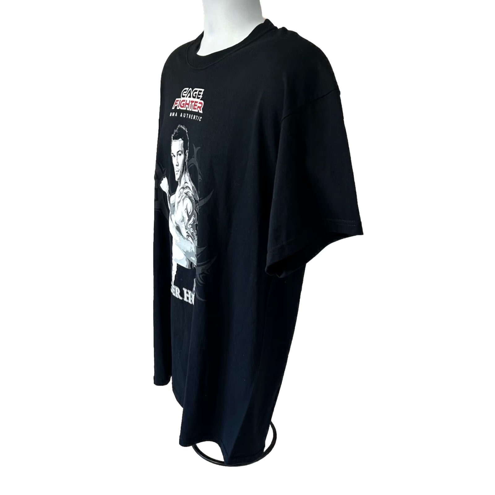 Vintage MMA ShirtMens Black Roger Huerta Short Sleeve Crew Neck Graphic Print Authentic Cage Fighter Size US L / EU 52-54 / 3 - 5 Thumbnail