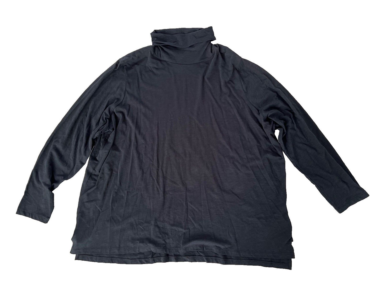 Madewell Madewell NB671 Whisper Cotton Turtleneck Black ( 3X ) Size 3XL / US 20-22 - 3 Thumbnail