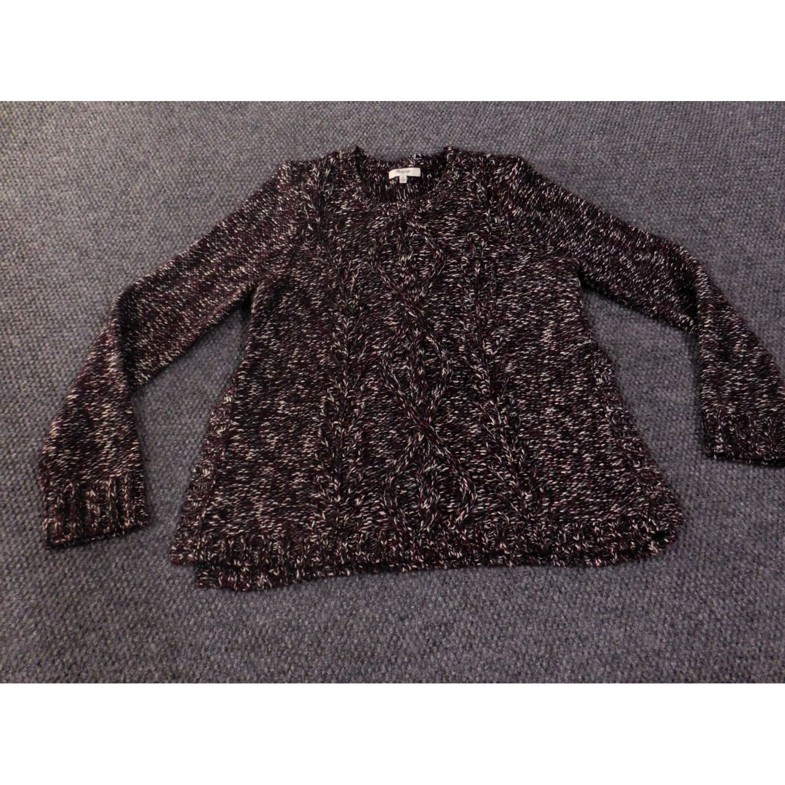 Madewell Madewell Sweater Pullover Womens Medium Red Knit Acrylic Wool Long Sleeve Round Neck Geometric Heavyweight Casual Classic Size M / US 6-8 / IT 42-44 - 2 Thumbnail