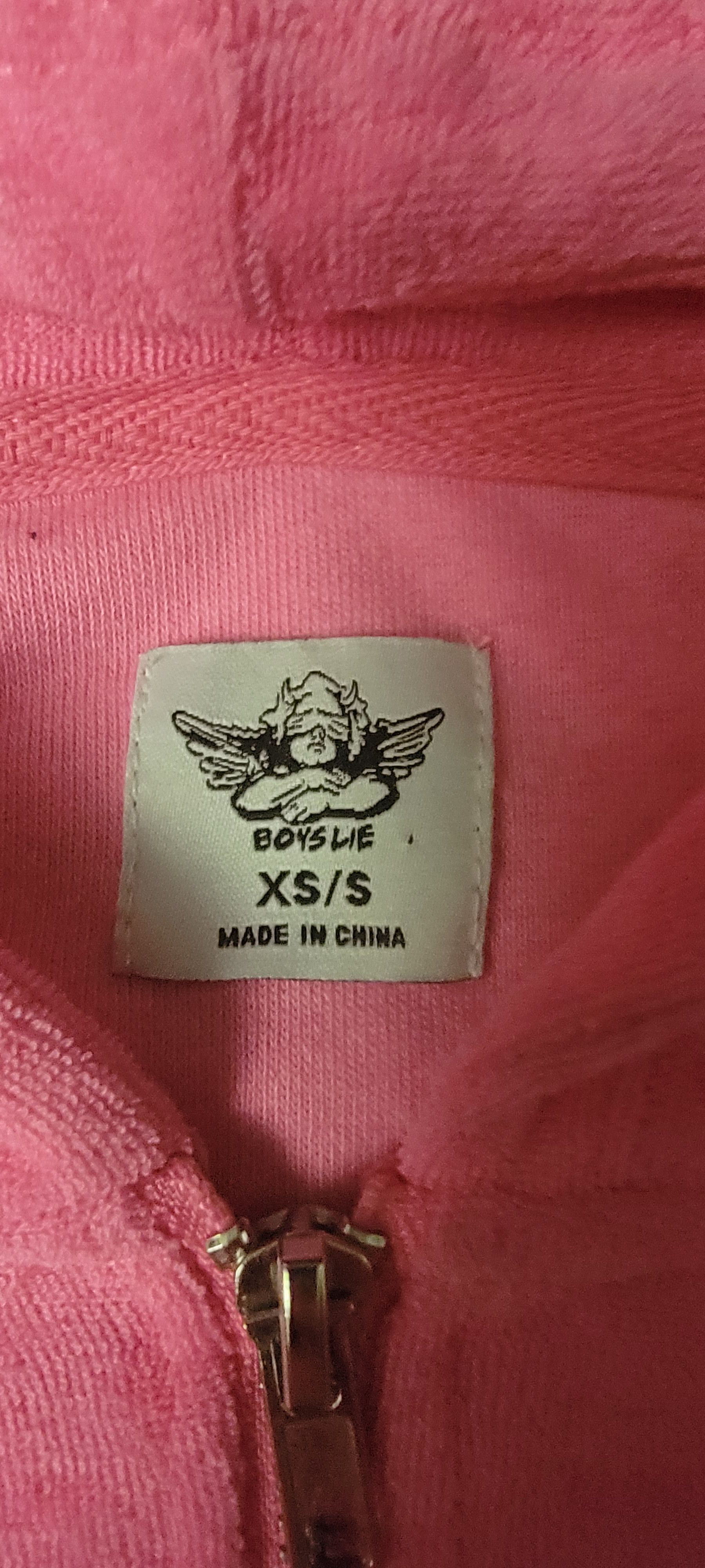 Boys Lie Boys Lie Pinky Promise Terry Cloth Cropped Zip-Up Hoodie Size XS / US 0-2 / IT 36-38 - 2 Thumbnail