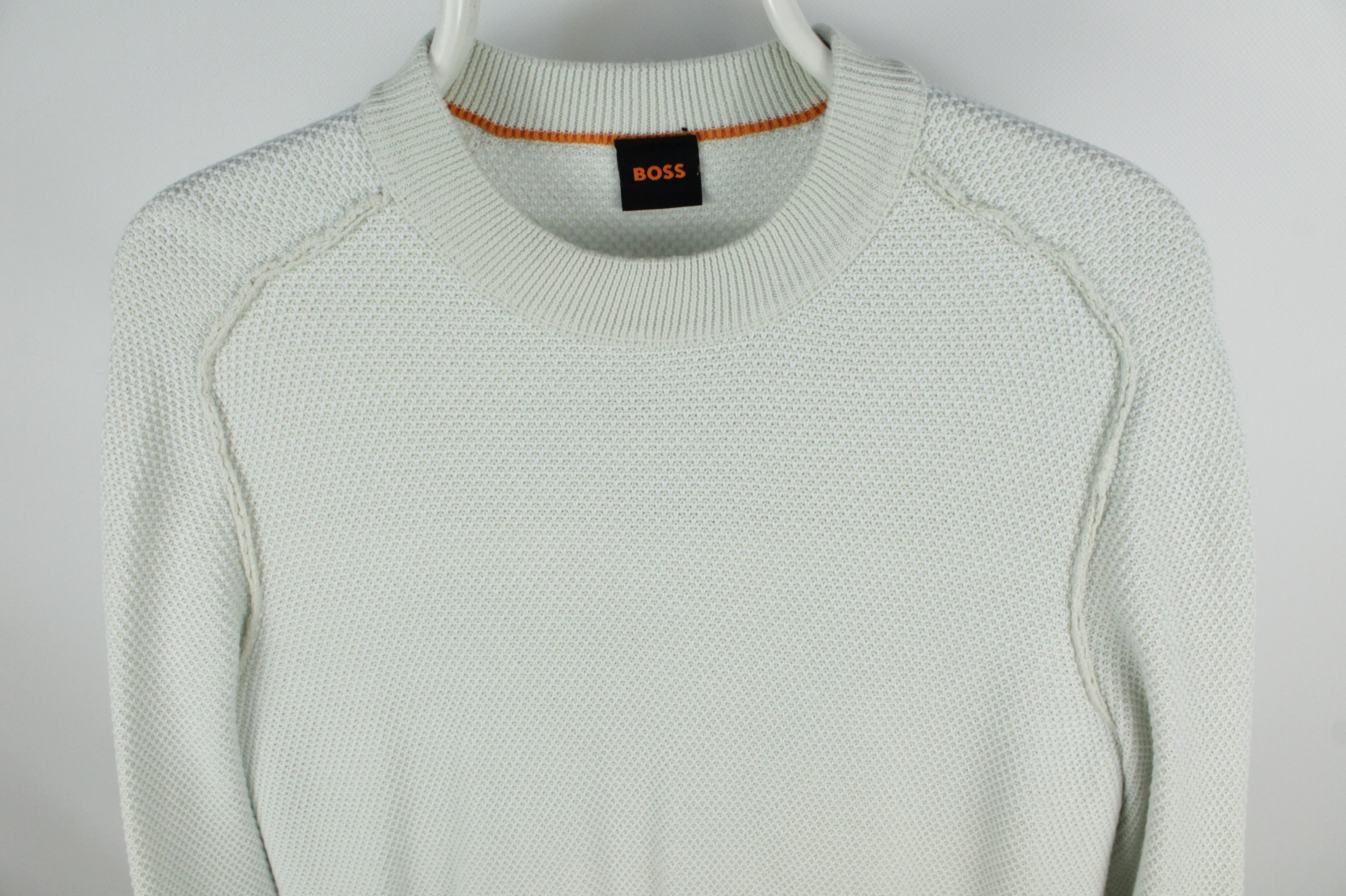 Hugo Boss Hugo Boss Akopak Chunky Knit Beige Cotton Pullover Sweater Size US L / EU 52-54 / 3 - 4 Thumbnail