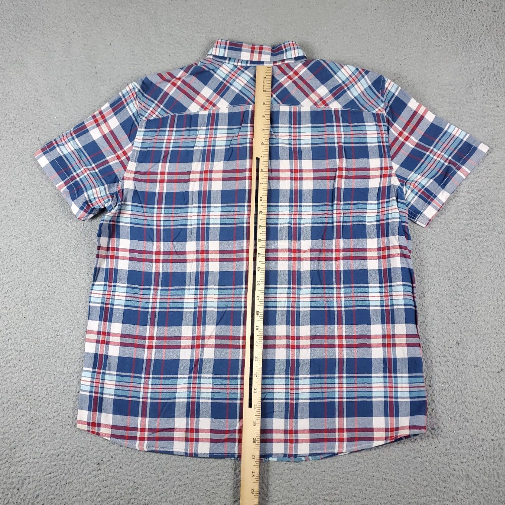American Eagle Outfitters American Eagle Shirt Mens Large Blue Plaid Button-Up Short Sleeve Size US L / EU 52-54 / 3 - 4 Thumbnail
