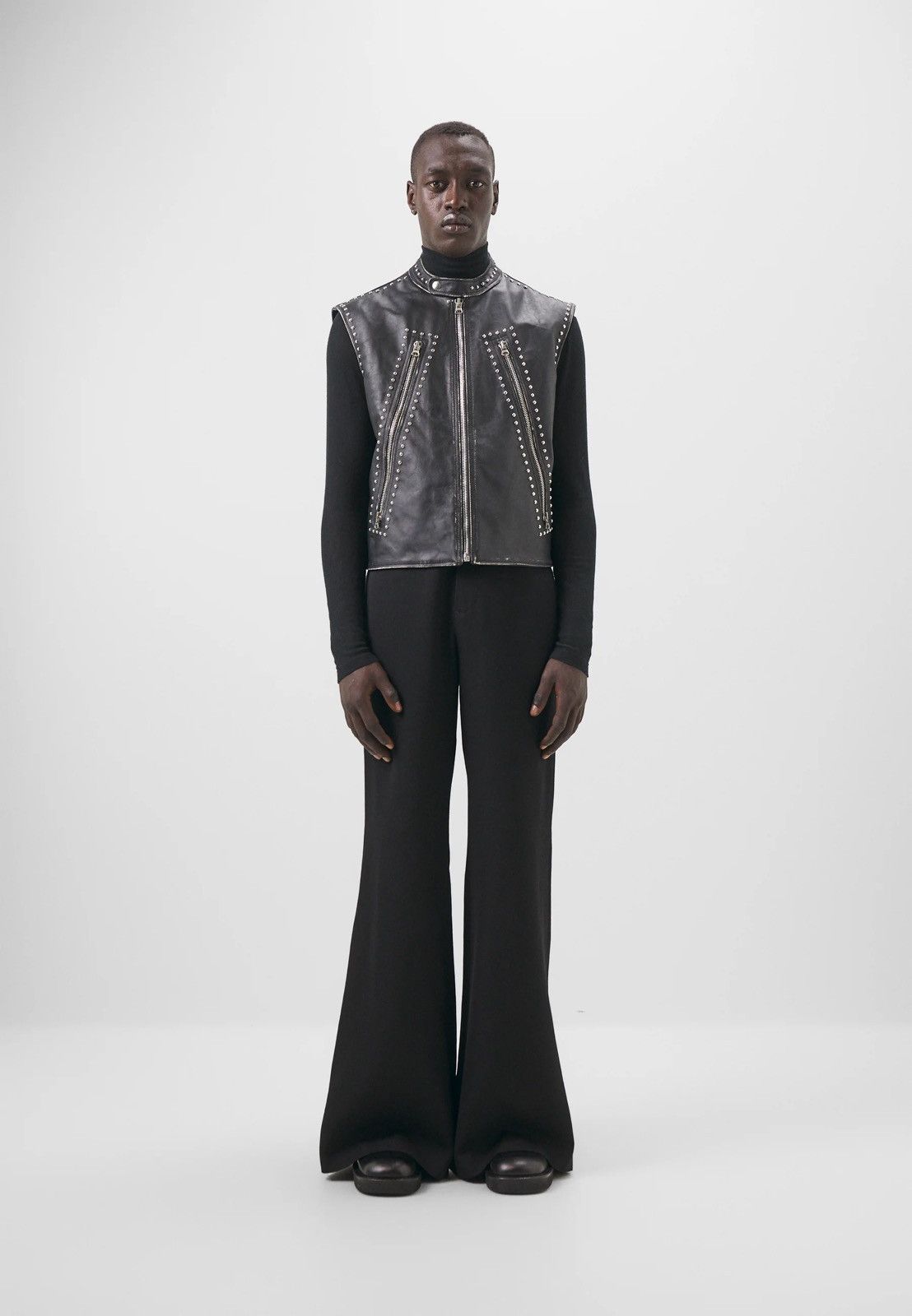 Maison Margiela !DS! SS22 Maison Margiela 5 ZIP Studded Leather Vest Gilet Size US S / EU 44-46 / 1 - 2 Thumbnail