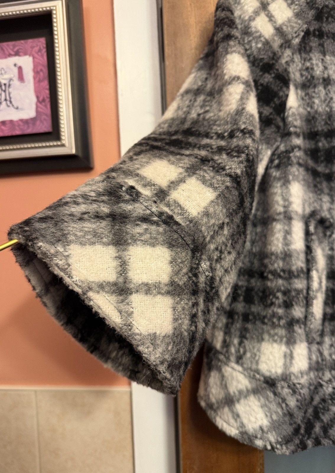 Guess Guess Los Angeles B&W Plaid Wool Moto 3/4 Sleeve Y2K Jacket Size S / US 4 / IT 40 - 5 Thumbnail