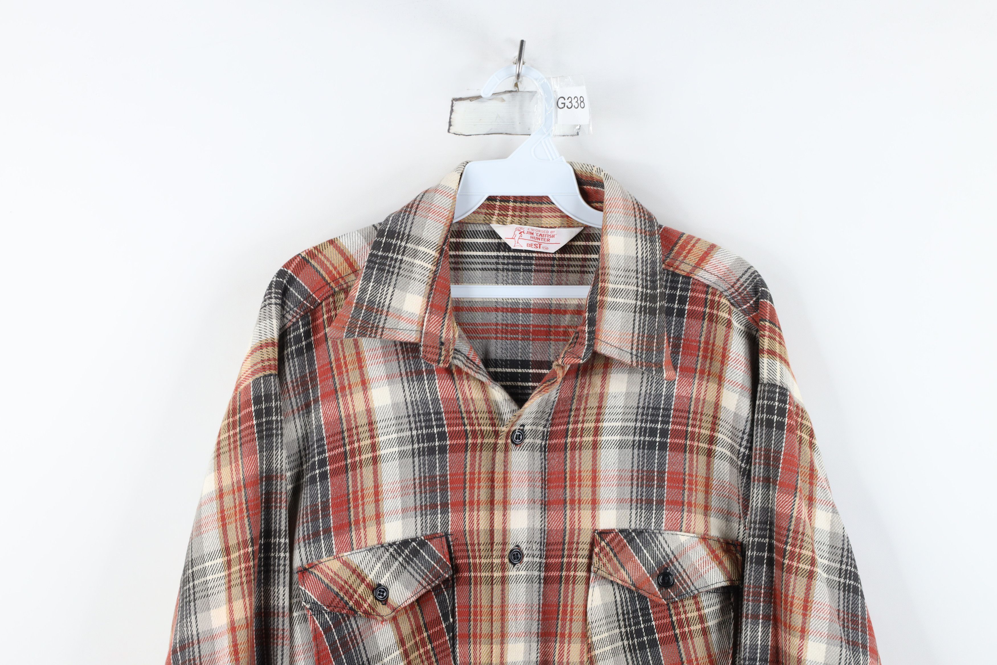 Vintage Vintage 70s Streetwear Heavyweight Button Shirt Plaid USA Size US XL / EU 56 / 4 - 2 Thumbnail