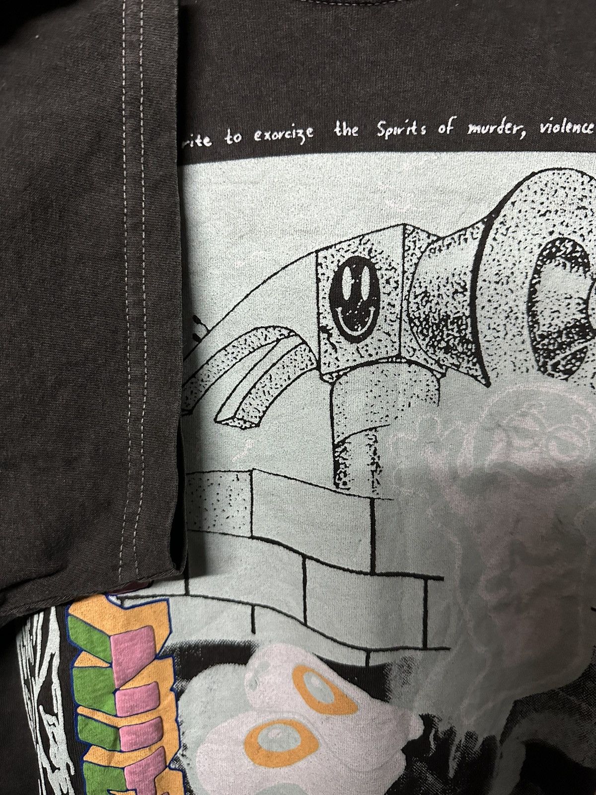 Brain Dead Brain Dead Streetwear Graphic Smiley Hammer Horror Faded Tee Size US XL / EU 56 / 4 - 8 Thumbnail