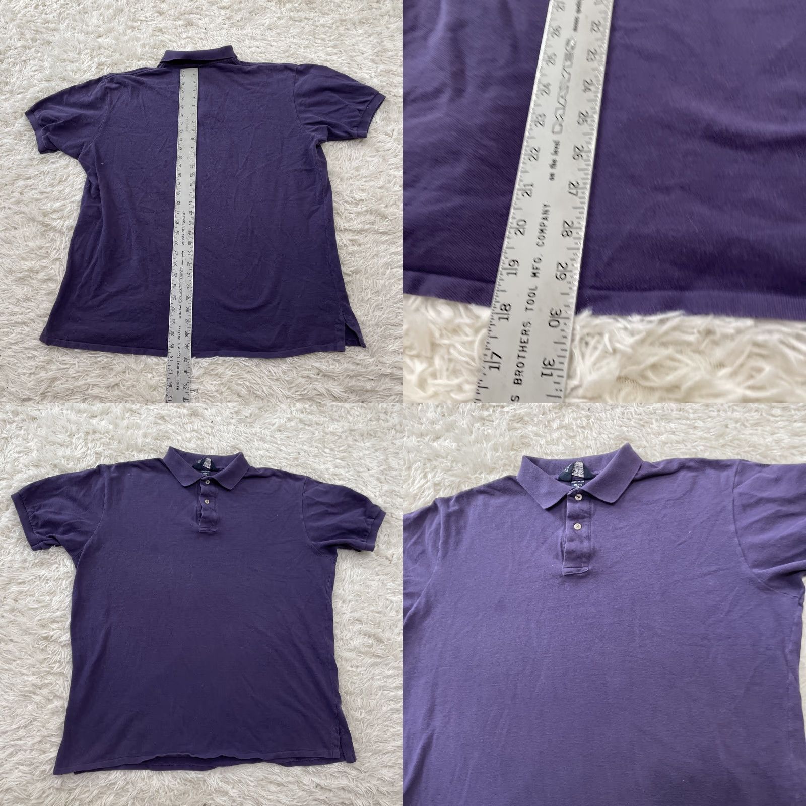 Lands' End Lands' End Polo Shirt Mens XL Purple Vintage 90s Preppy Made USA Retro Knit Cotton Solid Short Sleeve Button Chest 52"} Size US XL / EU 56 / 4 - 8 Thumbnail
