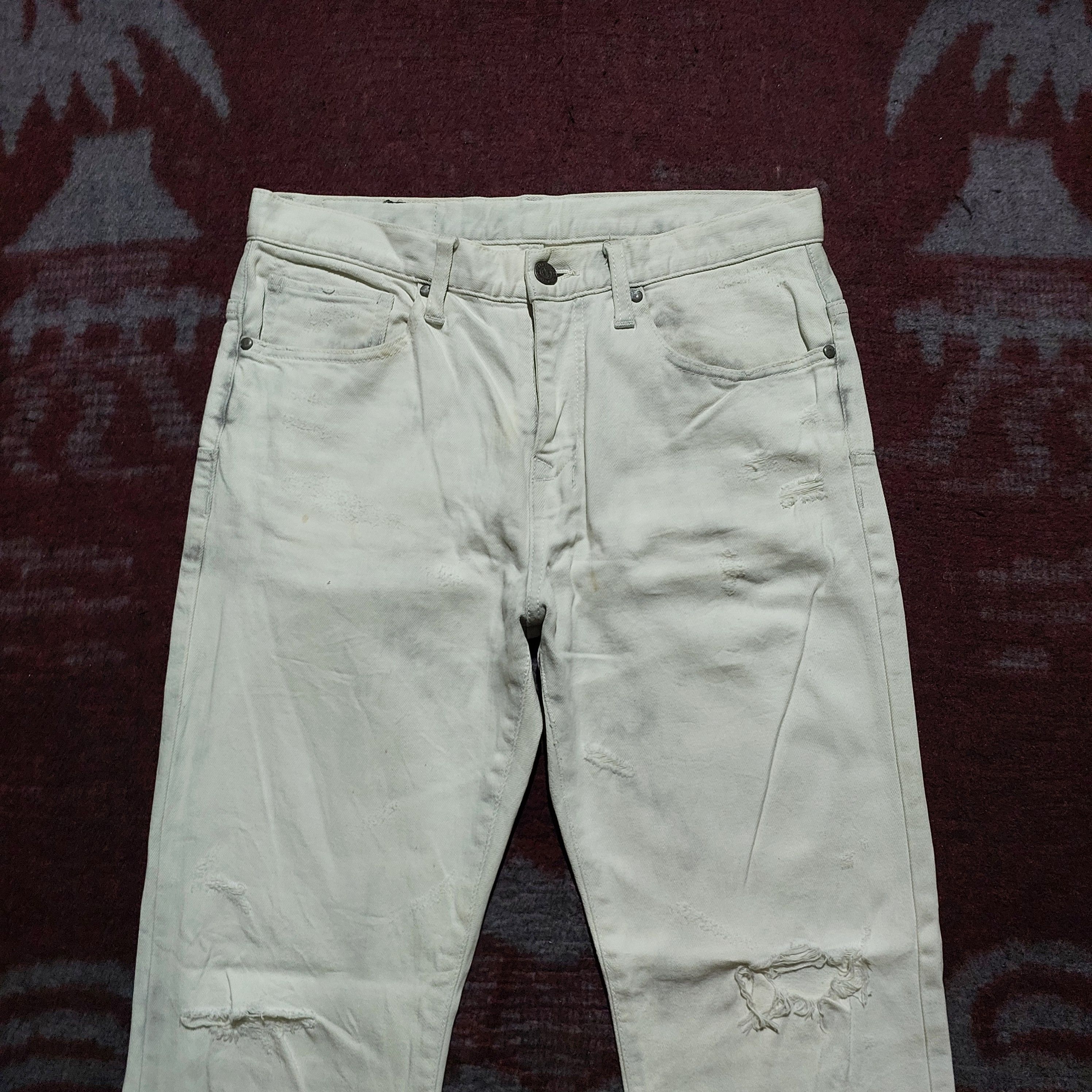 Tornado Mart Tornado Mart Japan distressed white denim pants Size US 30 / EU 46 - 2 Thumbnail