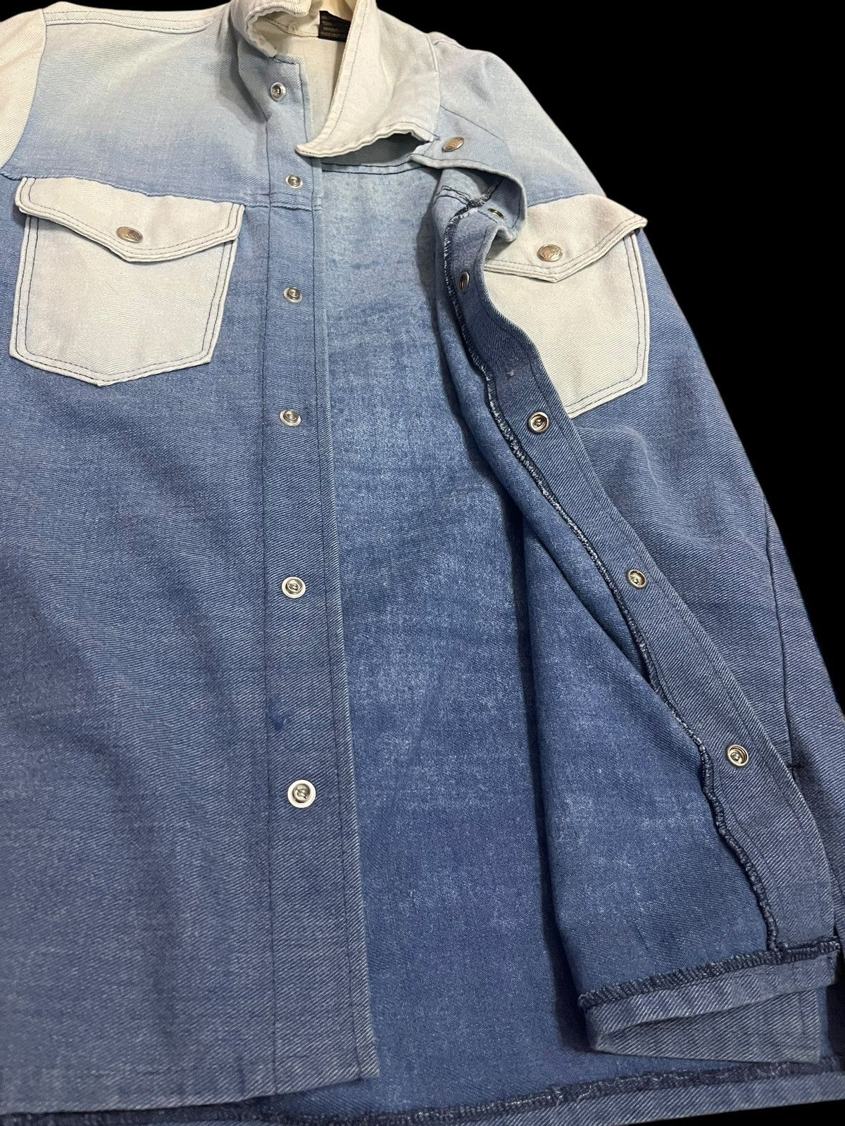 Vintage A Vintage Big Yank Two Tones Colour Snap Button Denim 70s Size US M / EU 48-50 / 2 - 7 Thumbnail