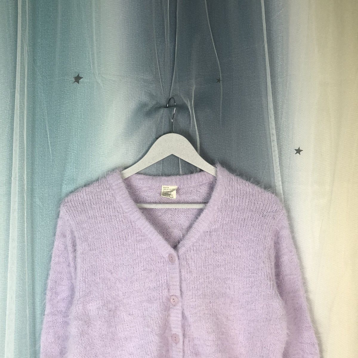 Aran Isles Knitwear × Homespun Knitwear × Japanese Brand Zootie Des Sucettes Purple Mohair Cardigan #908 Size M / US 6-8 / IT 42-44 - 2 Thumbnail