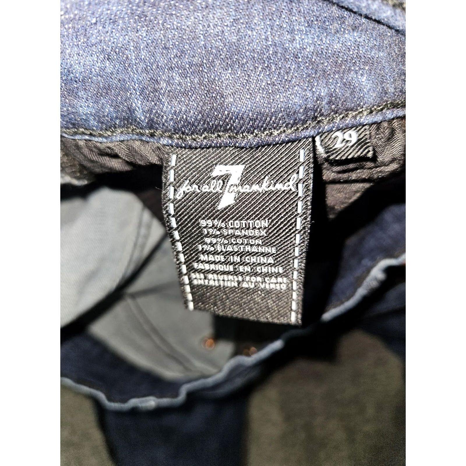 7 For All Mankind 7 For All Mankind Jeans Womens 29 Blue Ankle Skinny Velvet Stripe Stretch Jeans Size 29" - 2 Thumbnail