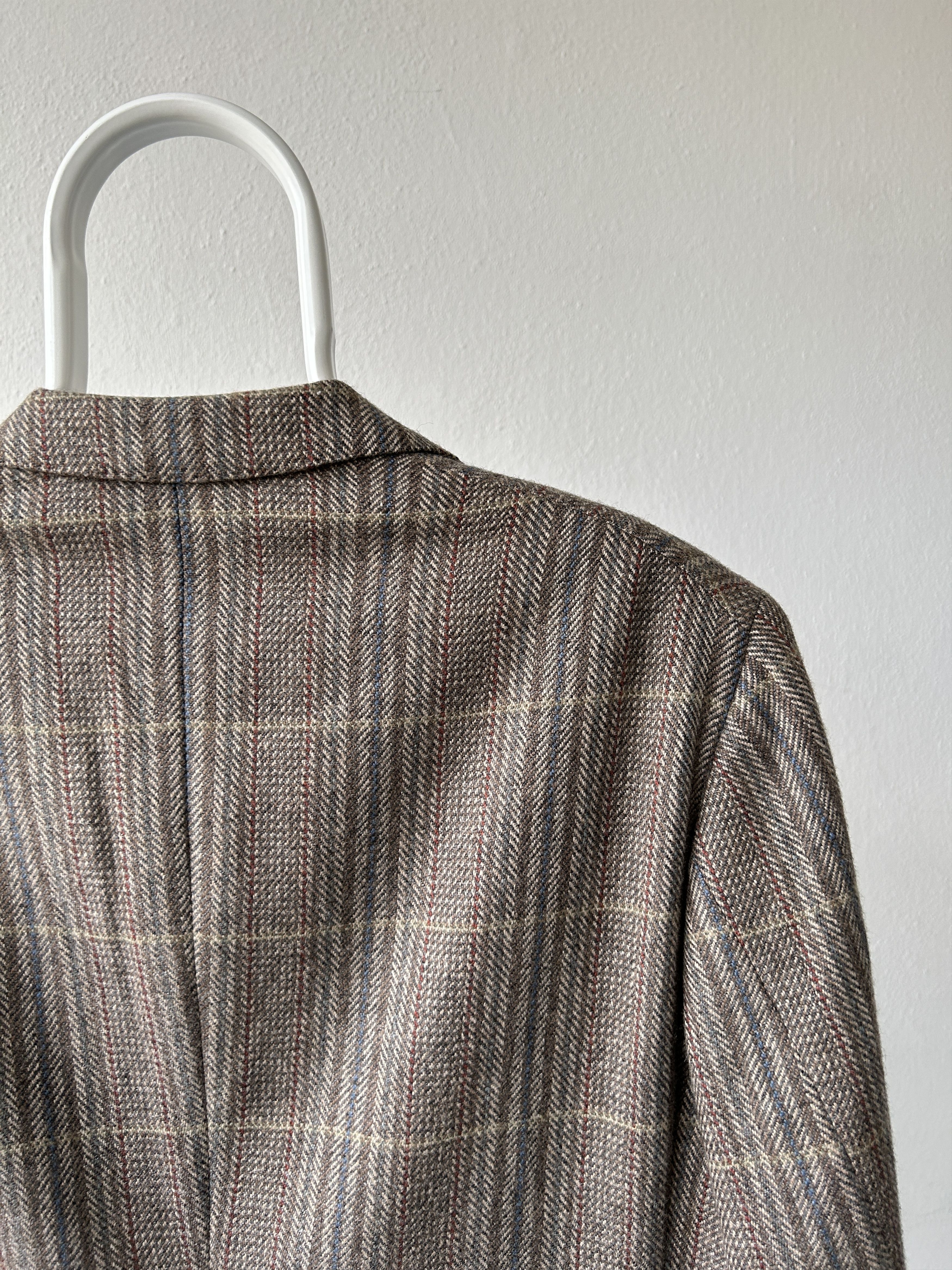 Vintage Vintage handmade checkered cashmere blazer Size 40S - 10 Thumbnail