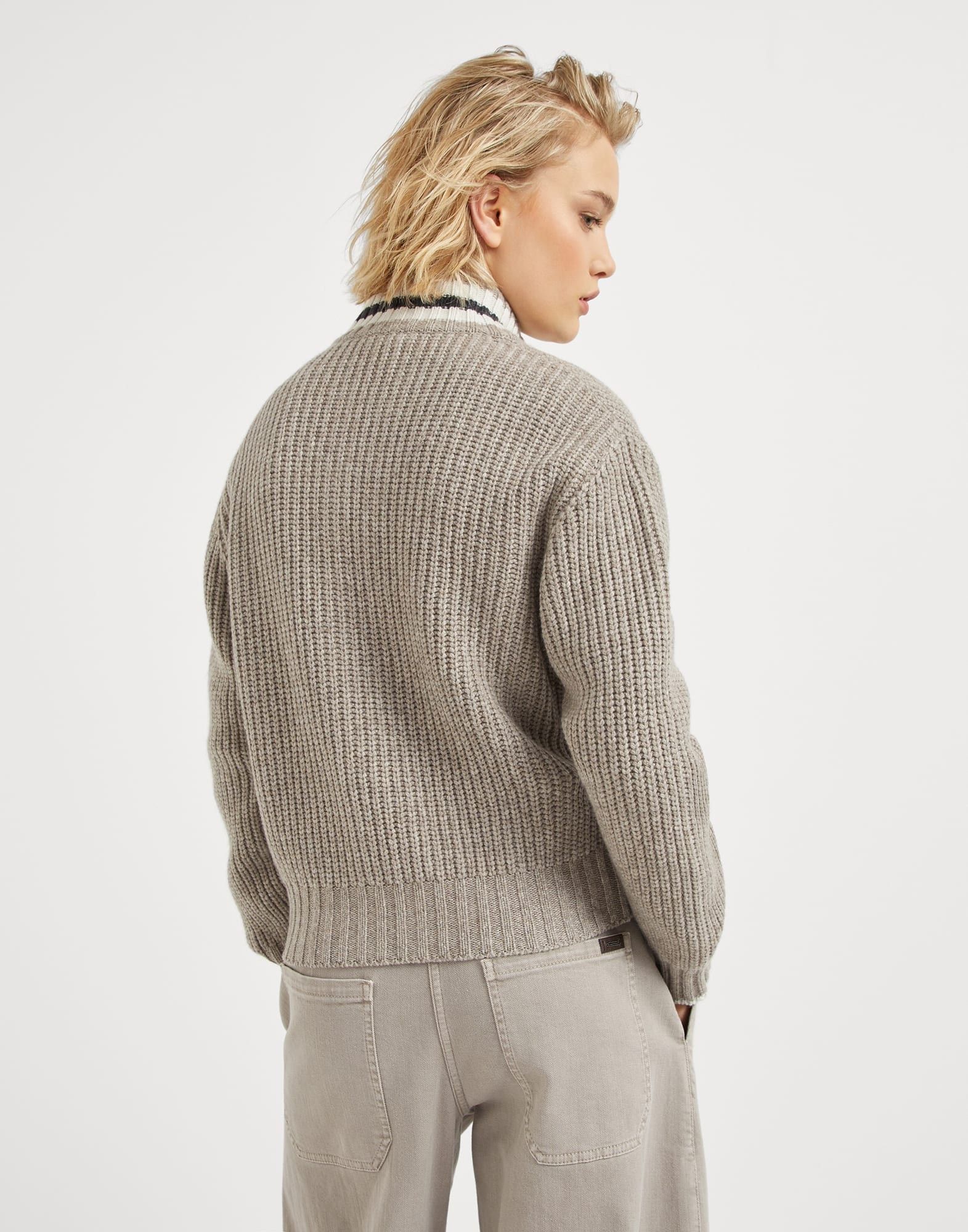Brunello Cucinelli o1la1rc1a1025 Zip Sweater in Beige Size M / US 6-8 / IT 42-44 - 2 Thumbnail
