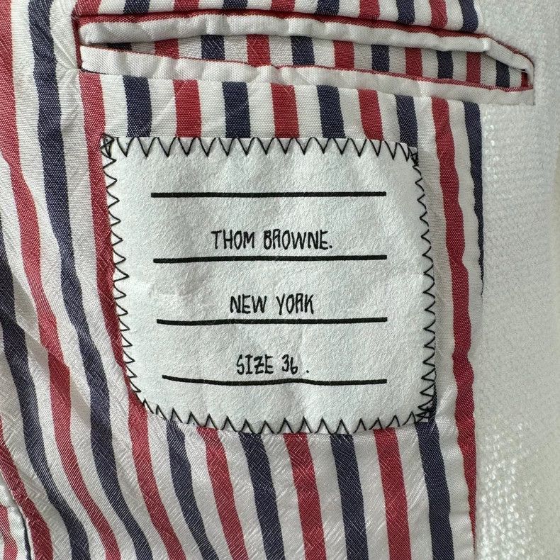 Thom Browne Thom Browne Striped satin embroidered straight suit 2503-Ne Size 36R - 3 Thumbnail