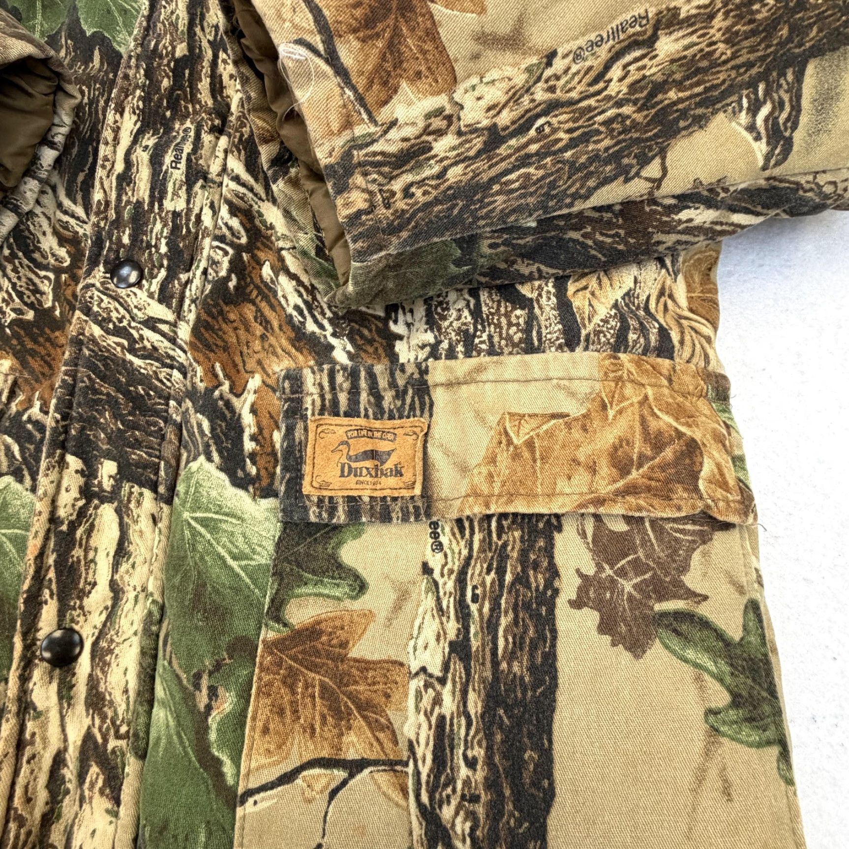 Realtree VINTAGE Duxbak Jacket Mens Large Brown Realtree Camo Canvas Quilted Hunting USA Size US L / EU 52-54 / 3 - 3 Thumbnail