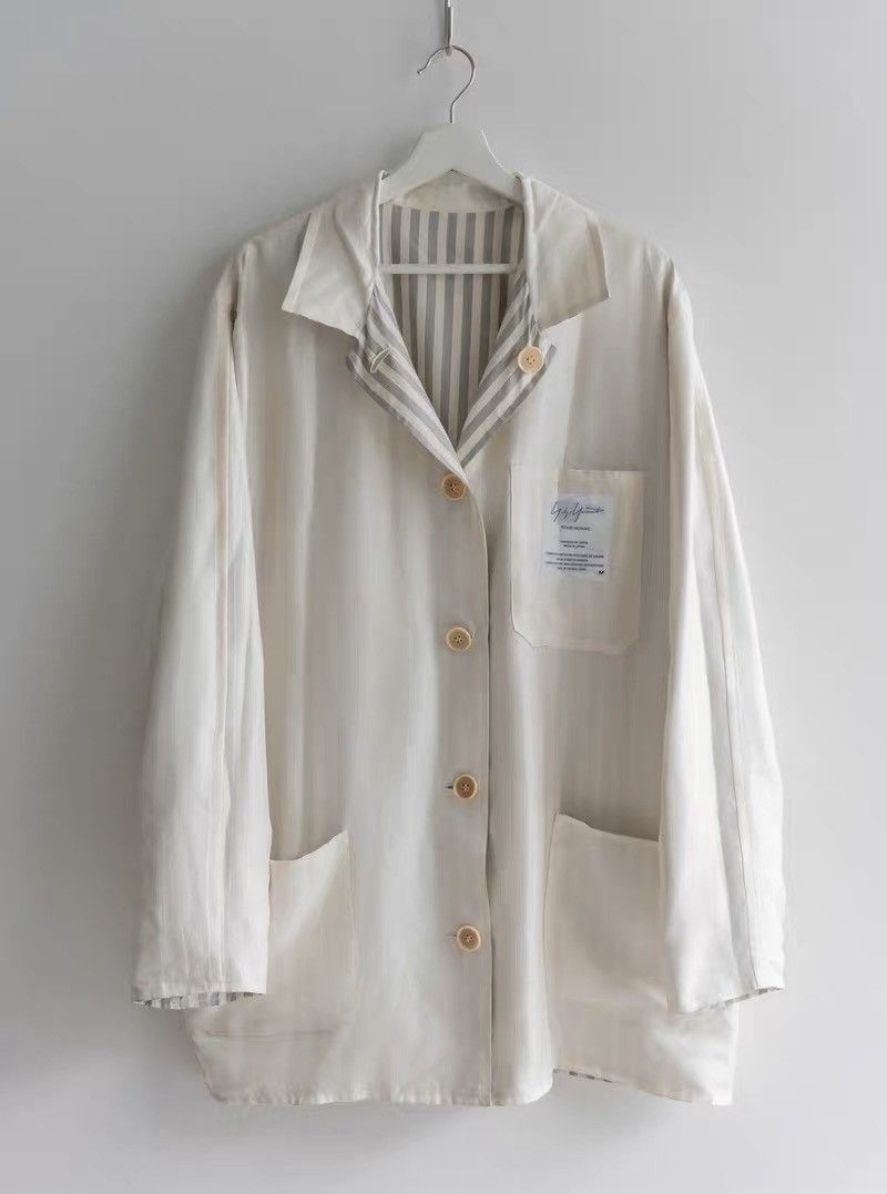 Yohji Yamamoto Yohji Yamamoto 98SS Striped Reversible Silk Jacket Size US M / EU 48-50 / 2 - 1 Thumbnail