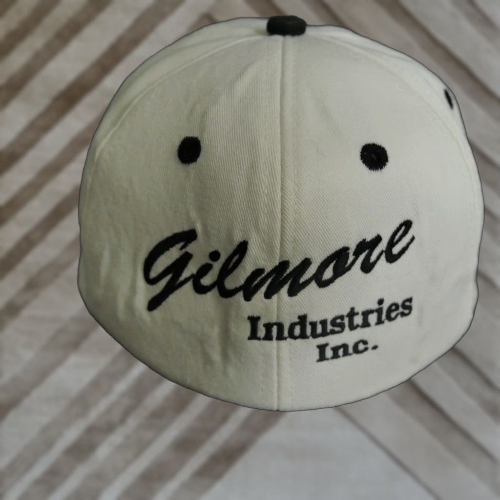 Industrie VINTAGE Construction Hat Adult White Black Gilmore Industries 90s Snapback White solid Adjustable Mens Hat Size ONE SIZE - 1 Thumbnail