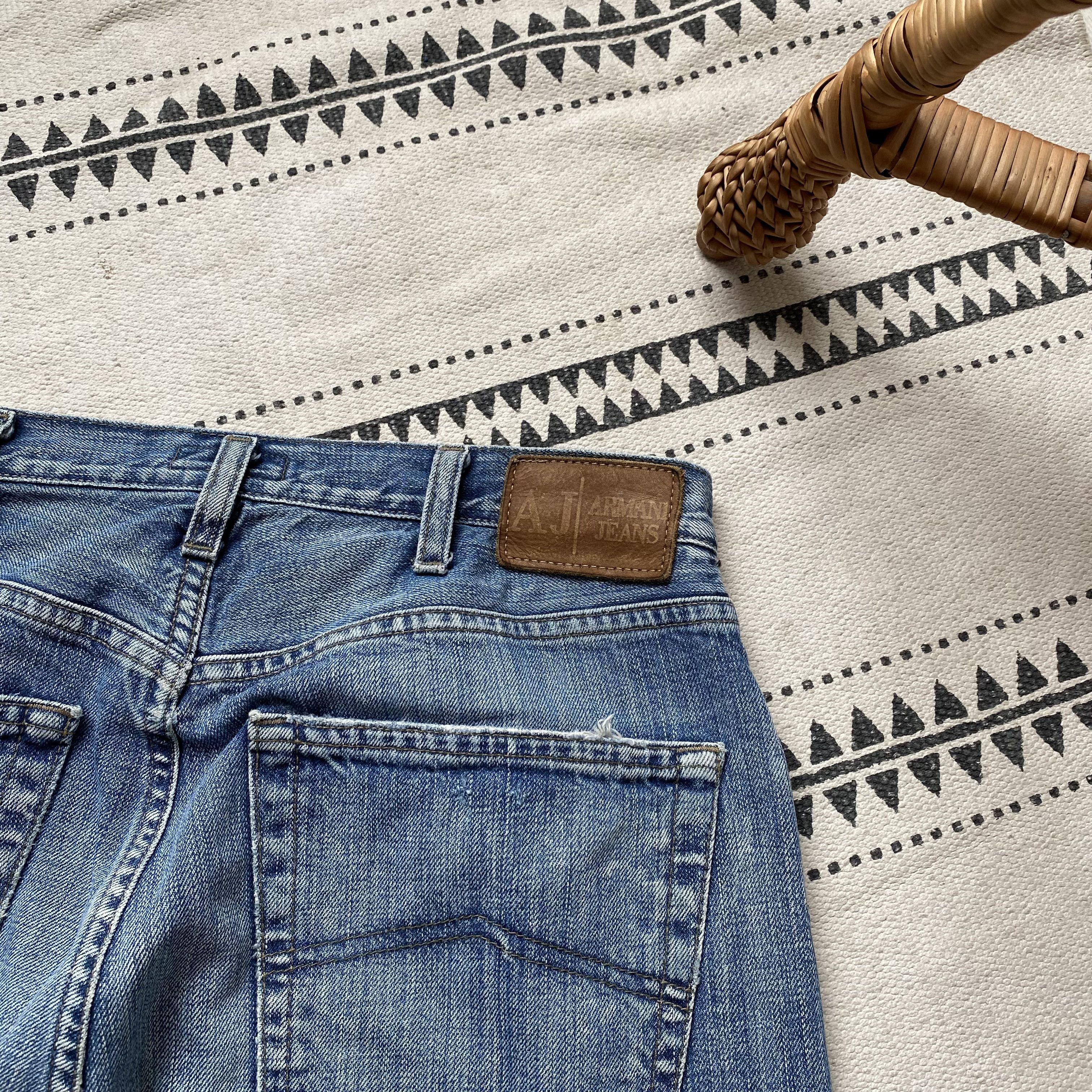 Armani Vintage 90s Armani Jeans Distrssed Luxury Denim pants Size US 30 / EU 46 - 12 Thumbnail