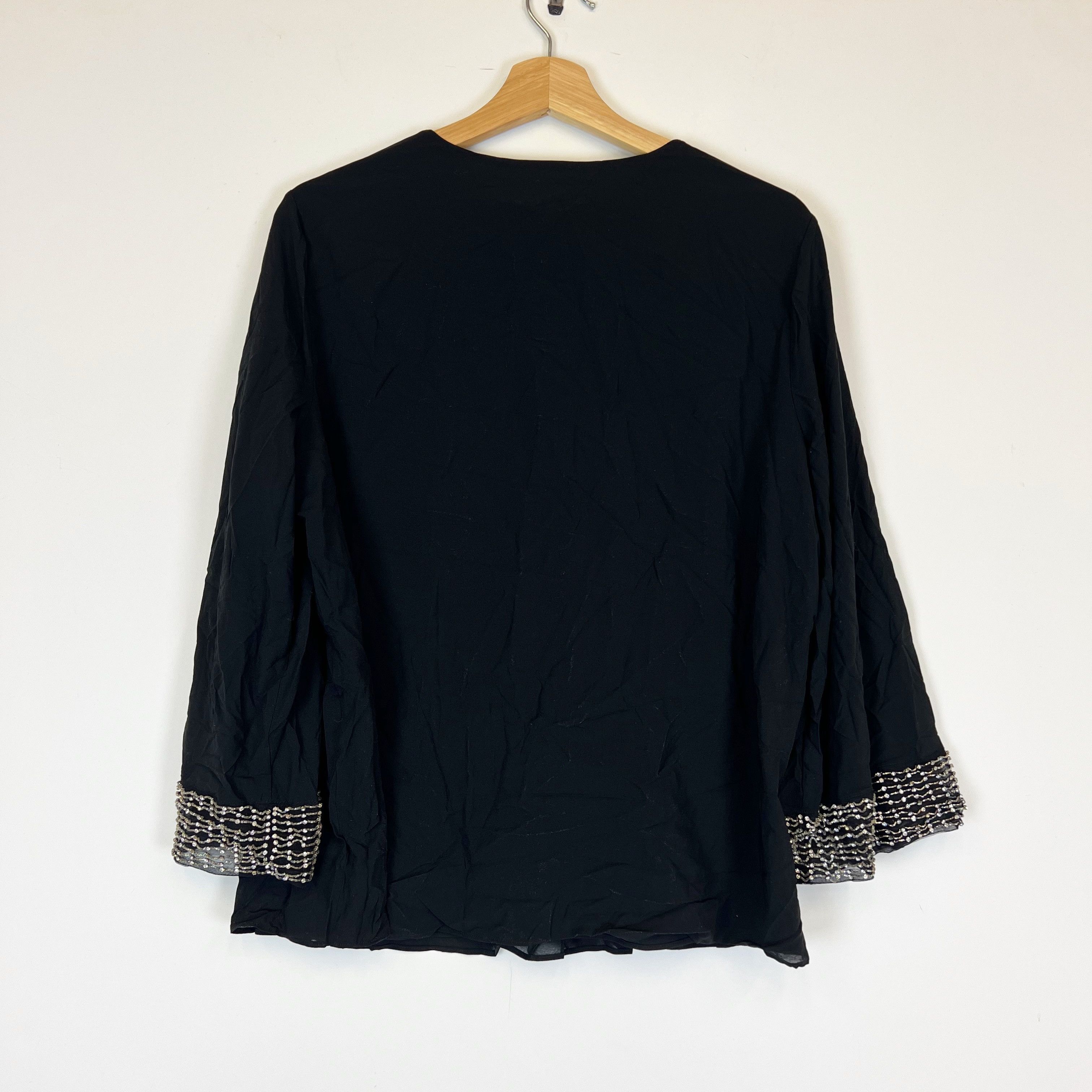 Alice + Olivia NEW Alice And Olivia Silk Chiffon Beaded Size L / US 10 / IT 46 - 4 Thumbnail