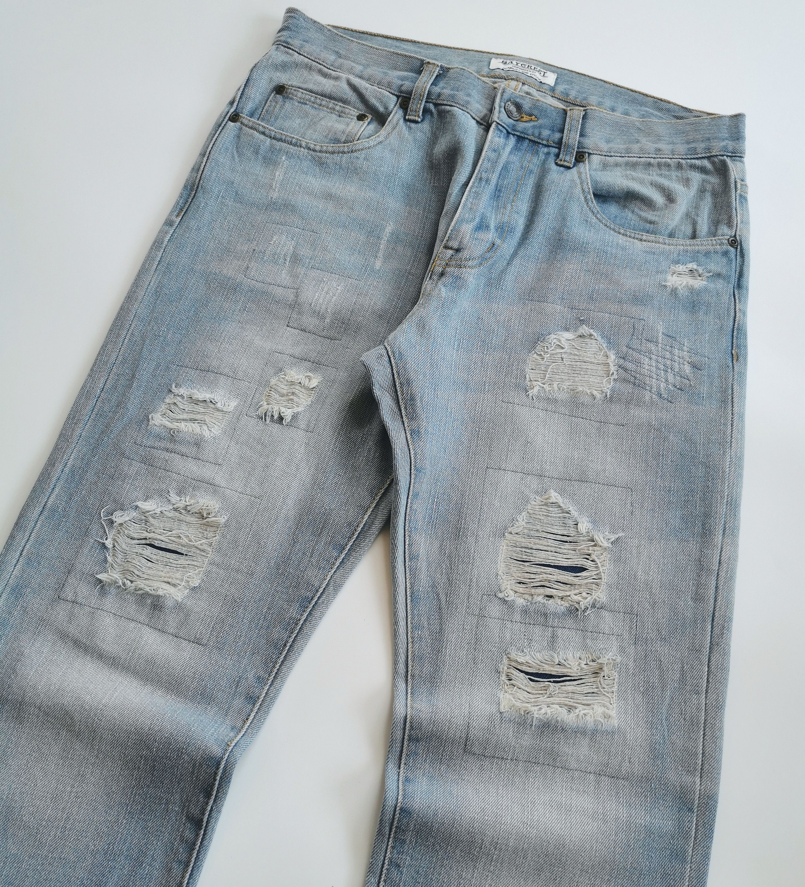 Fear of God Distressed Light Wash Denim Jeans Looklike Fear Of God Size US 31 - 6 Thumbnail