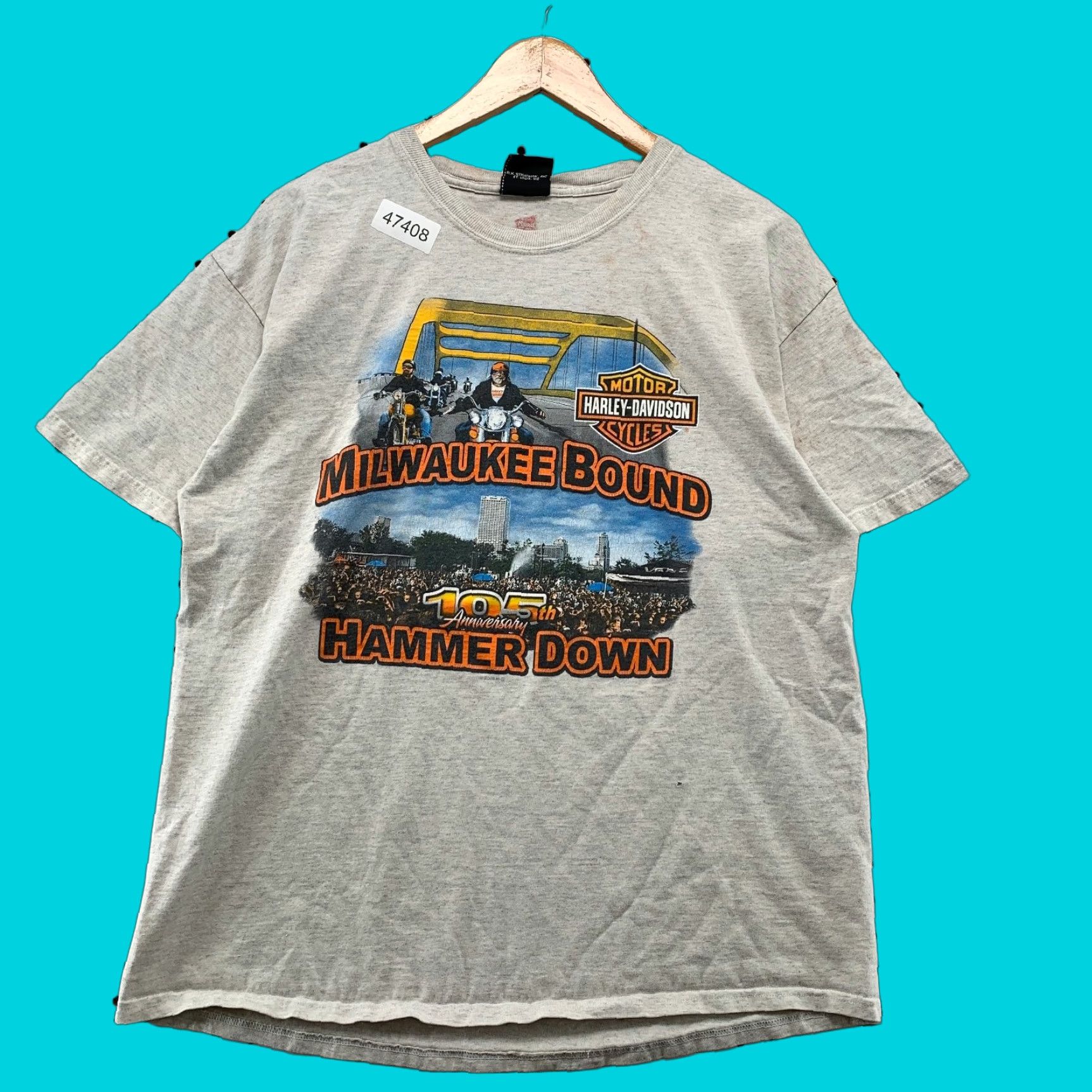 Harley Davidson Harley-Davidson T Shirt Mens Large Gray Milwaukee Bound Distressed Vintage Shirt Size US L / EU 52-54 / 3 - 1 Thumbnail