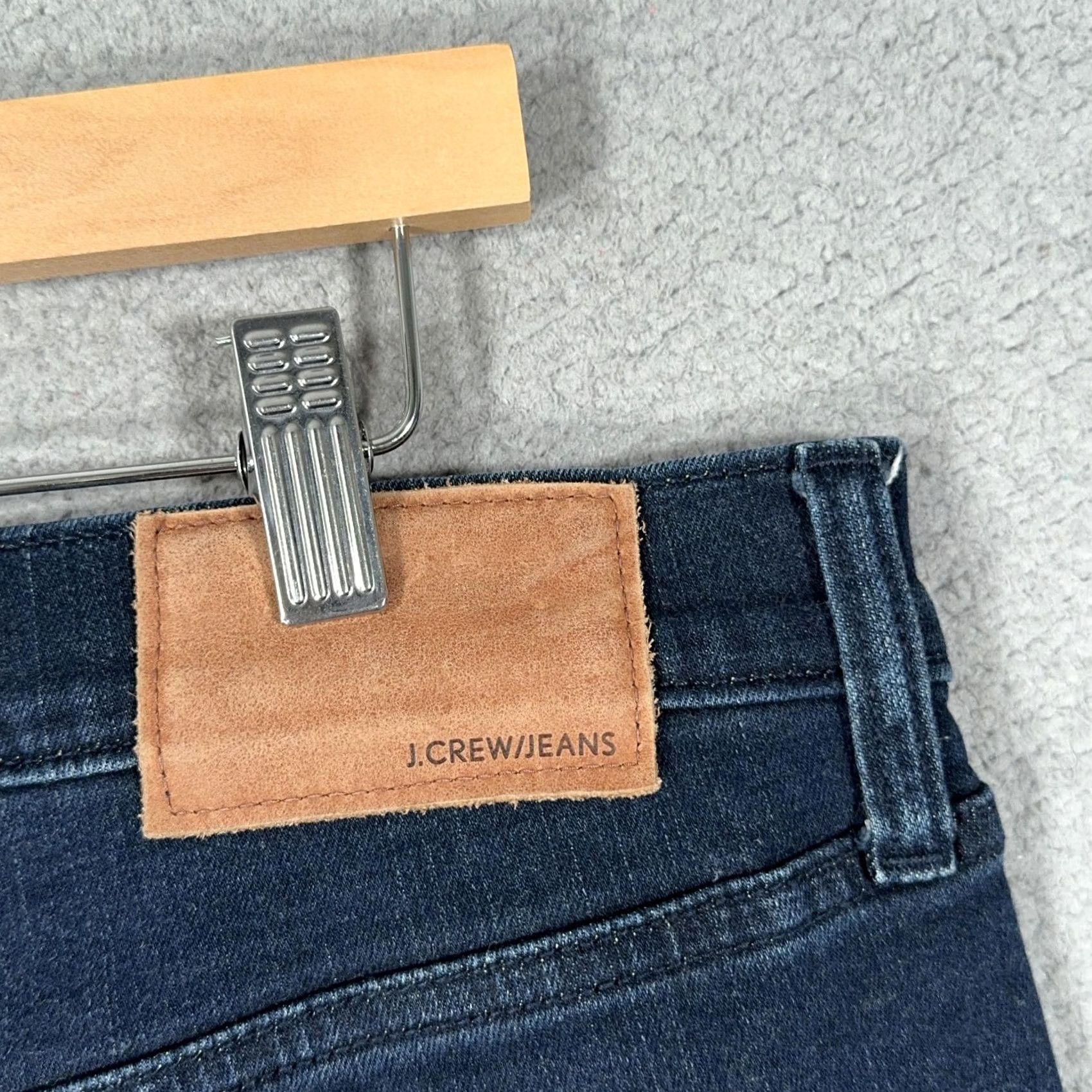 J.Crew J.CREW 770 Straight Jeans Mens Blue Dark Wash 35x29 Stretch Denim Cotton Blend Pockets Zip Fly Button Closure Size US 35 - 5 Thumbnail
