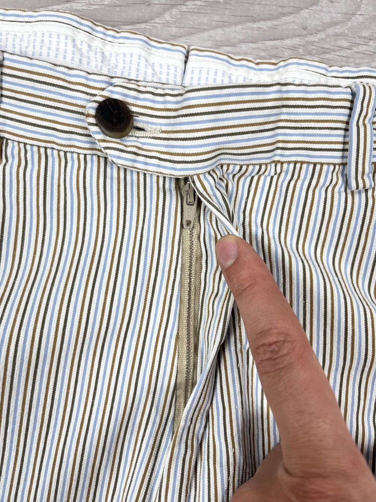 Marco Pescarolo Marco Pescarolo White Cotton Striped Luxury Chinos Pants Size US 34 / EU 50 - 8 Thumbnail
