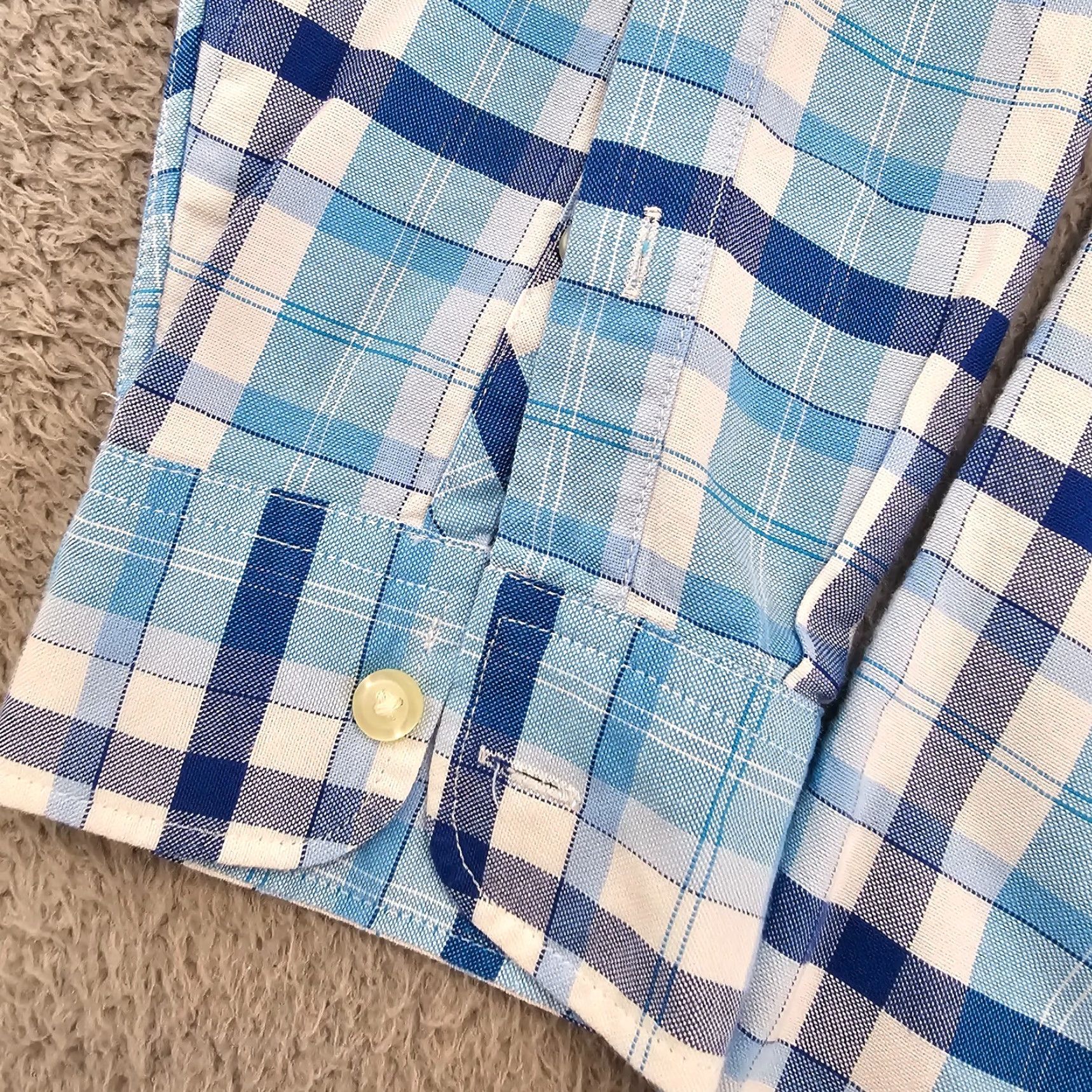 Gap GAP Shirt Mens XL Blue Check Knit Casual Button Up Long Sleeve Cotton Size US XL / EU 56 / 4 - 4 Thumbnail