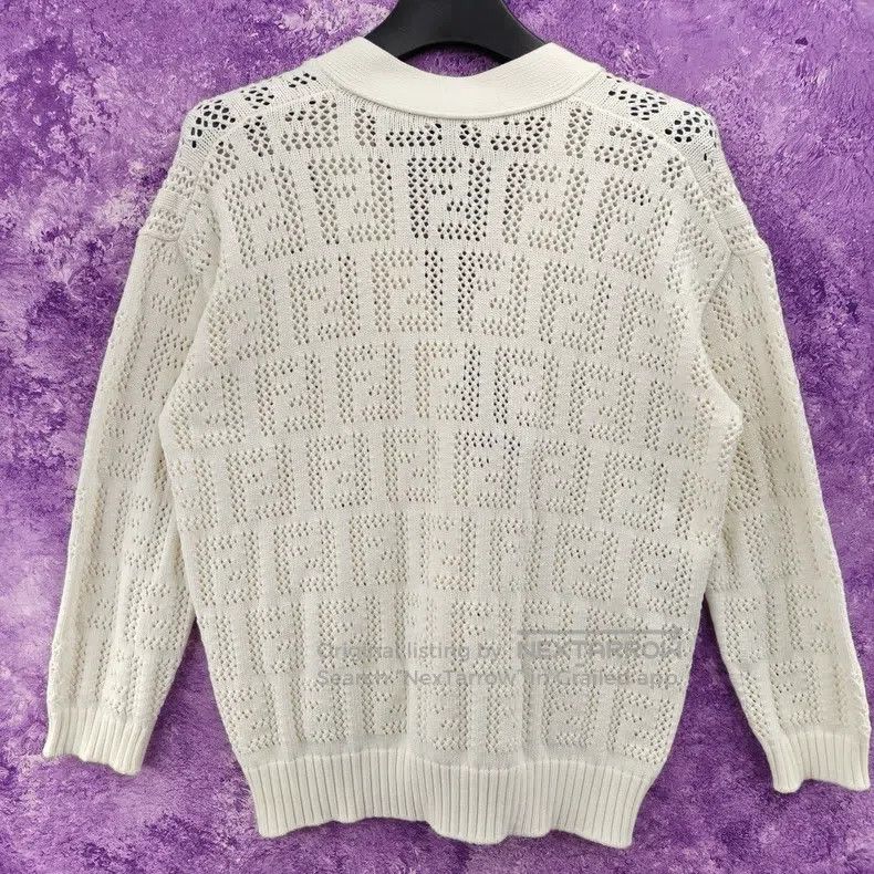 Fendi Fendi Cutout knit cardigan, beige Size 4XL / US 24-26 - 2 Thumbnail