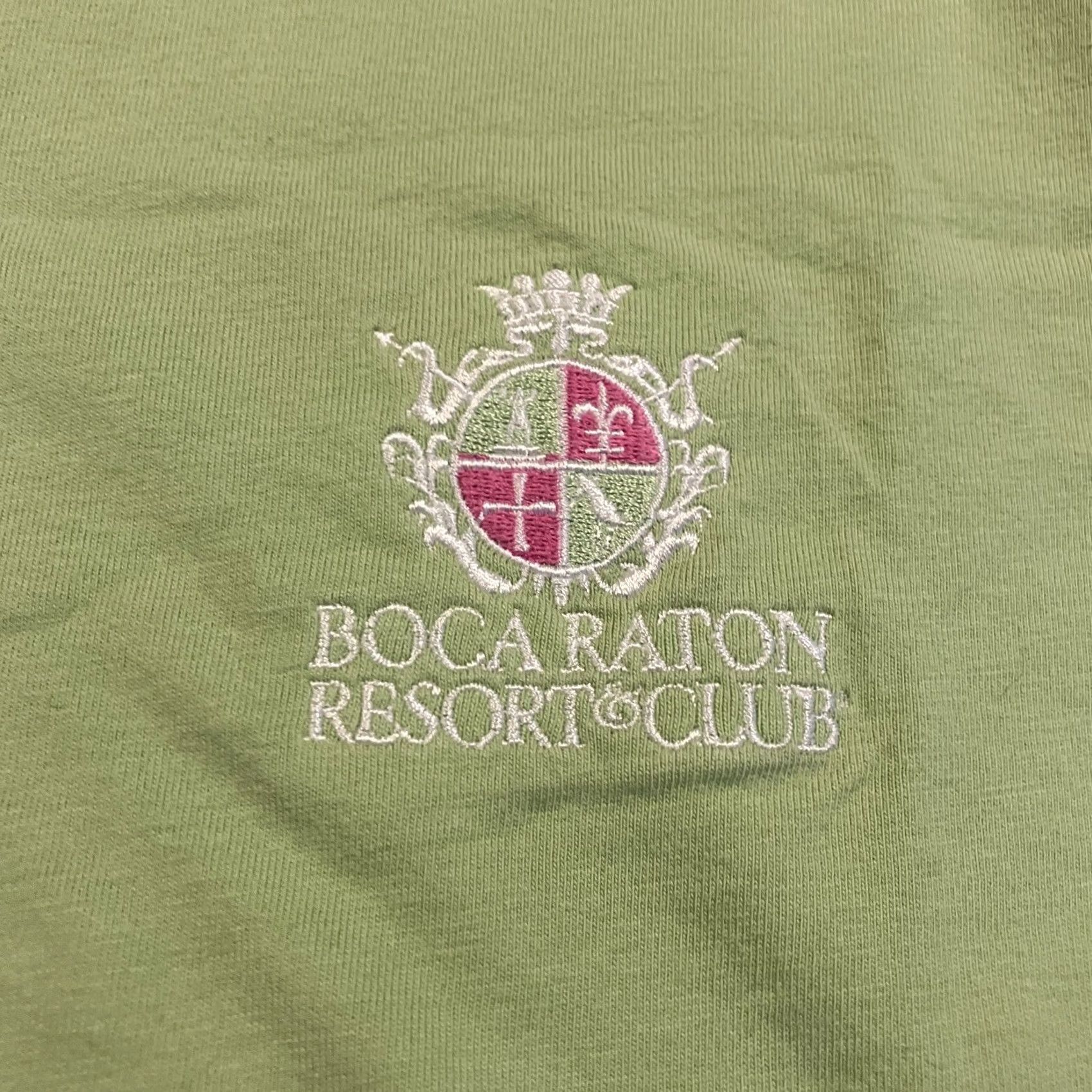 Vintage Boca Raton Beach Club & Resort Embroidered Short Sleeve T Shirt L Green Women Men? Size L / US 10 / IT 46 - 2 Thumbnail