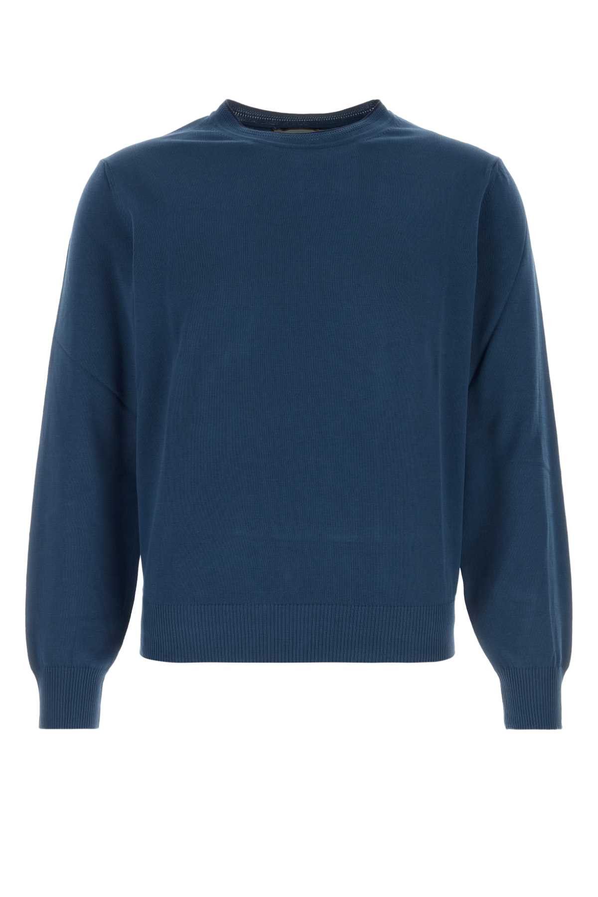 Canali Navy Blue Cotton Sweater Size US M / EU 48-50 / 2 - 1 Thumbnail