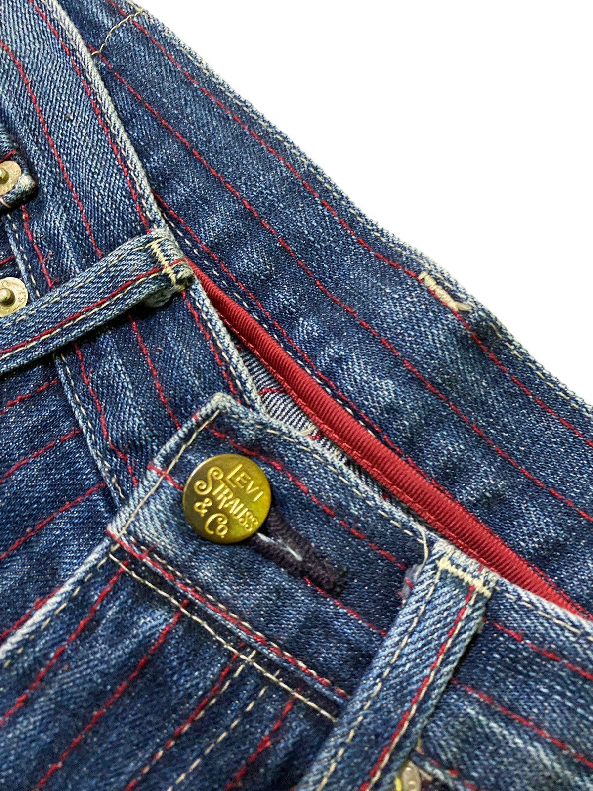Levi's × Levi's Vintage Clothing × Vintage Vintage Levi's Japan Red Striped Distressed Denim Jeans Size US 28 / EU 44 - 8 Thumbnail