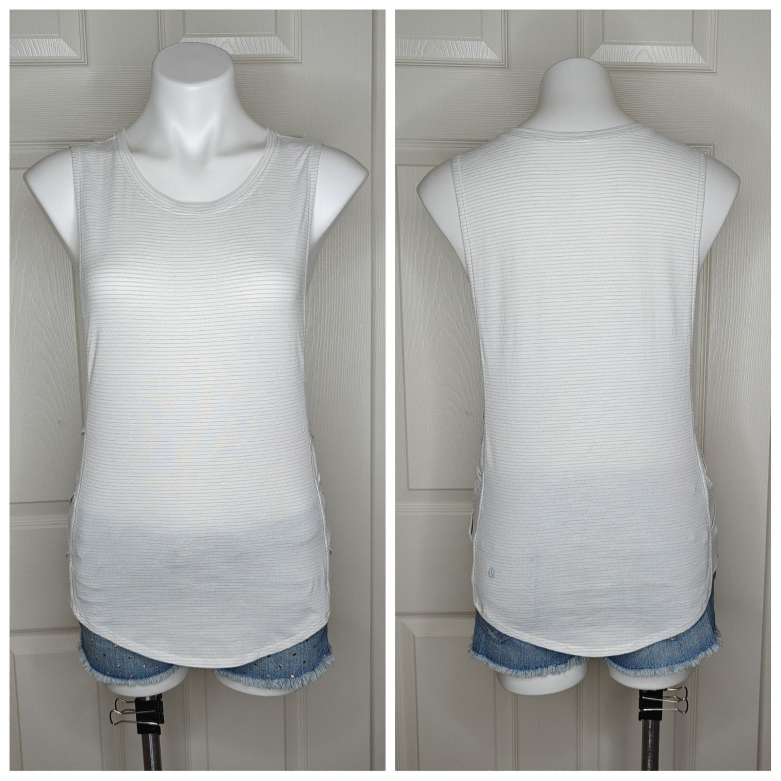 Lululemon Lululemon Var-City Muscle Tank Heathered White Size M / US 6-8 / IT 42-44 - 3 Thumbnail