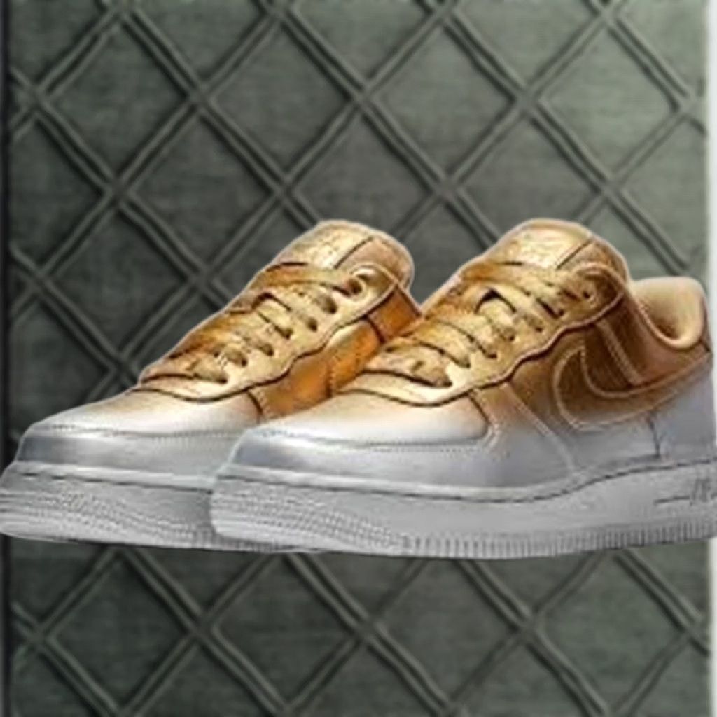 Nike Nike Women Air Force 1 Low Lux Metallic Gold Silver Platinum Gradiant Sneaker 6 36.5 Size US 6 / IT 36 - 1 Thumbnail
